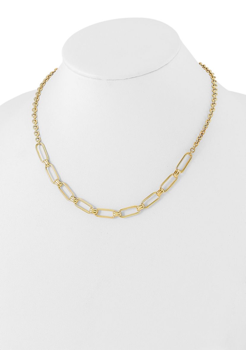 14K Yellow Gold Polished Fancy Link Necklace