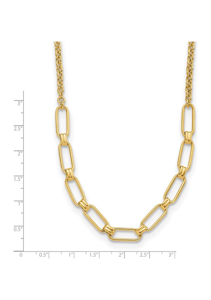 14K Yellow Gold Polished Fancy Link Necklace