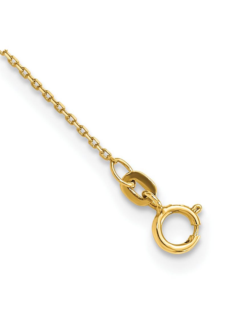 14K Yellow Gold Polished and Filigree Flower Stations with 1 Inch Extension Necklace