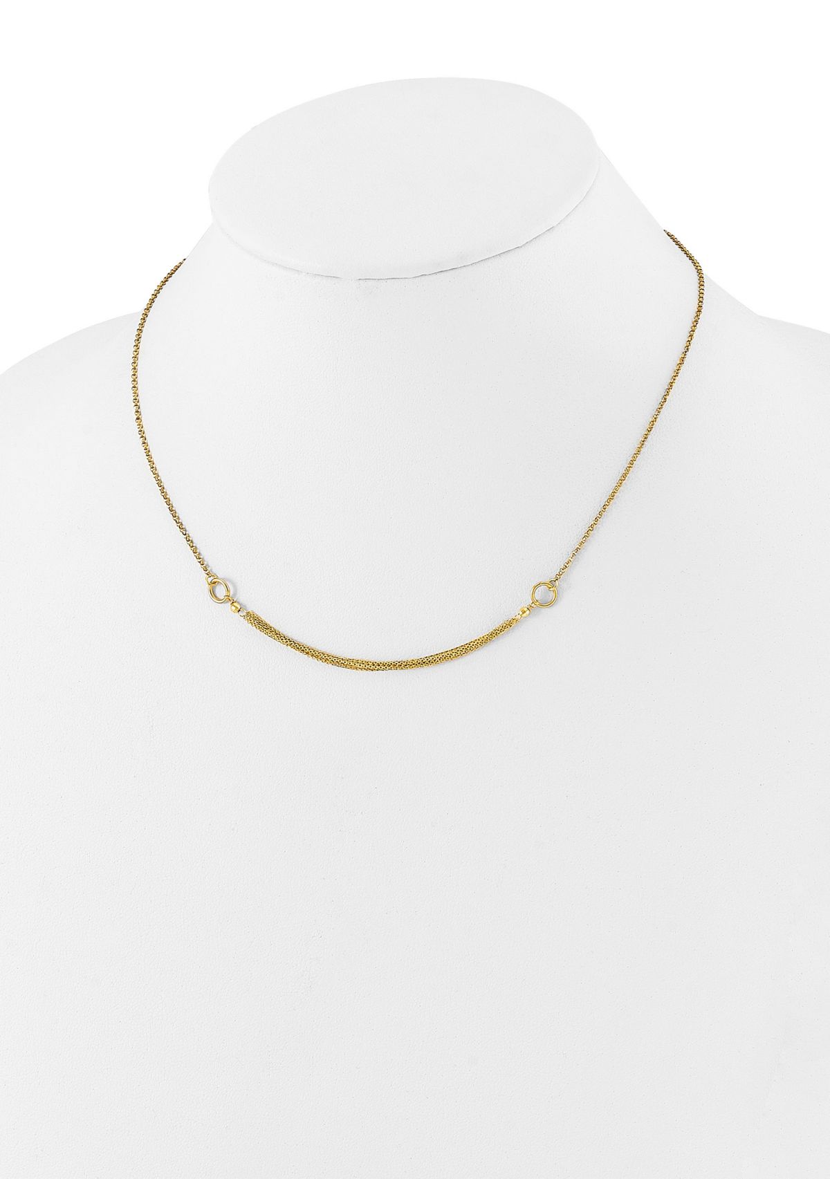14K Yellow Gold Diamond-cut Multi-strand Accent with 1-inch Extension Necklace
