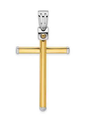 Belk  Co 14K Twotone Polished Cross Pendant Yellow