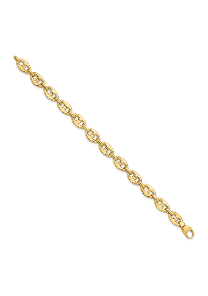 14K Yellow Gold Polished Fancy Link Bracelet