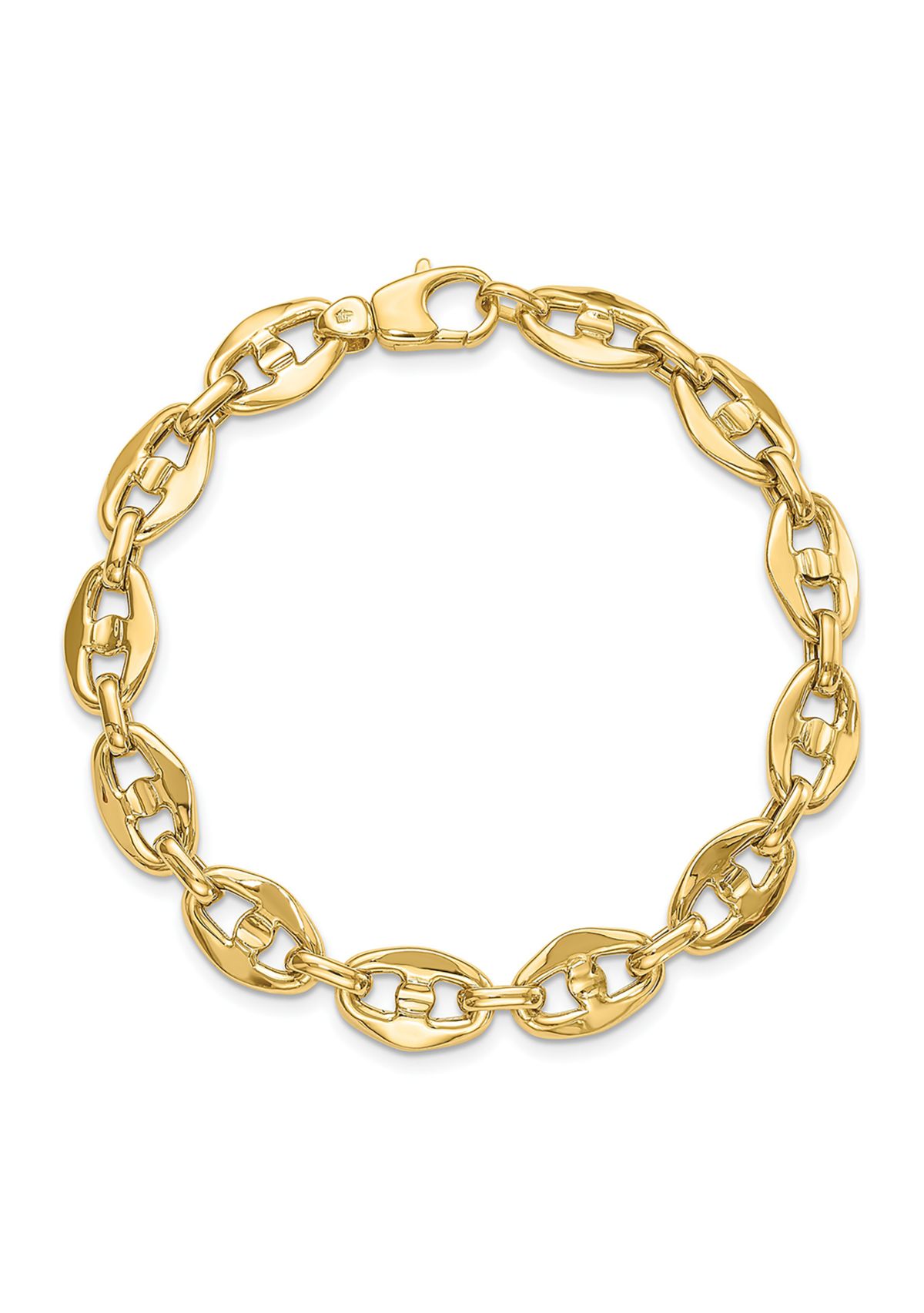 14K Yellow Gold Polished Fancy Link Bracelet