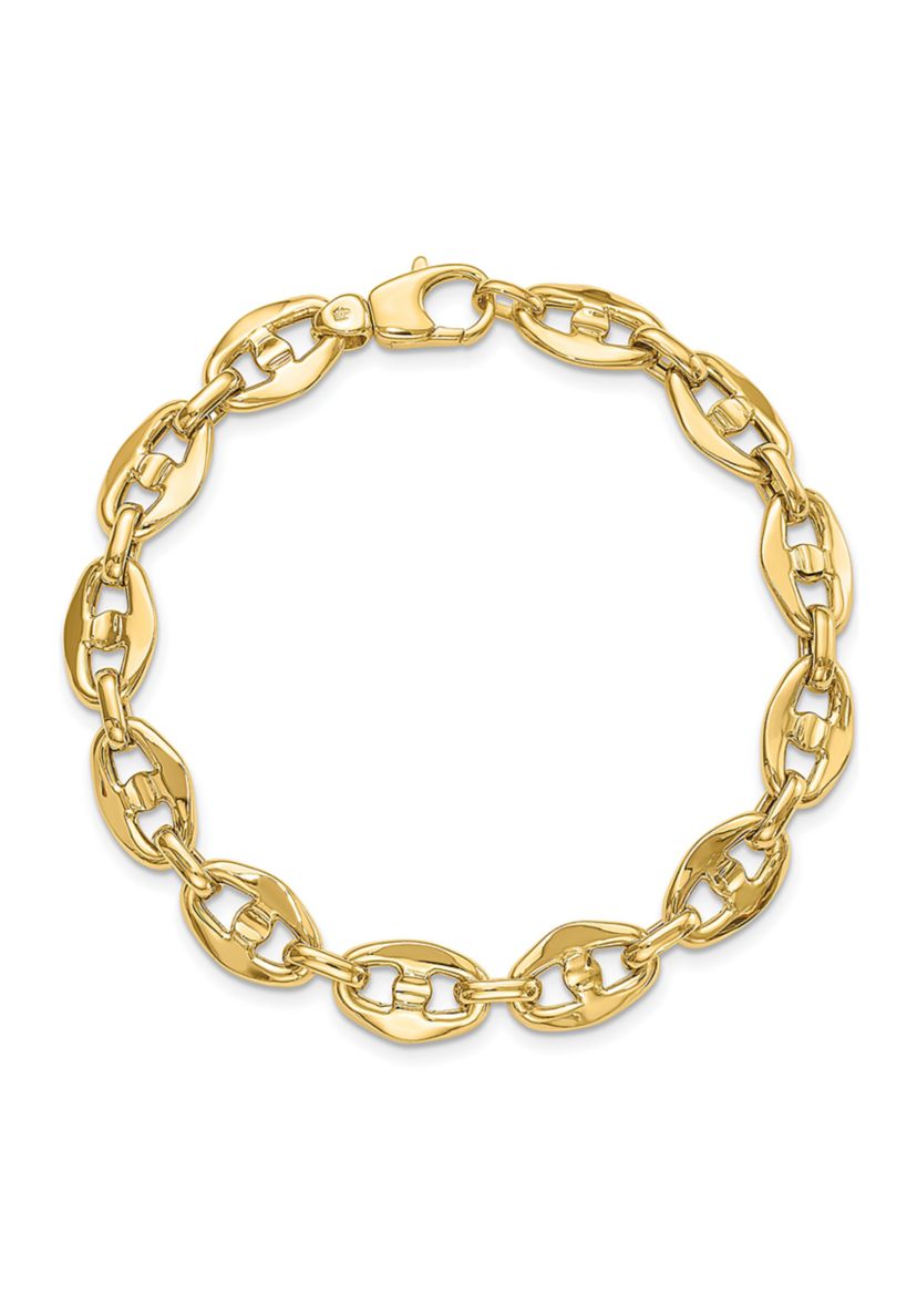 14K Yellow Gold Polished Fancy Link Bracelet