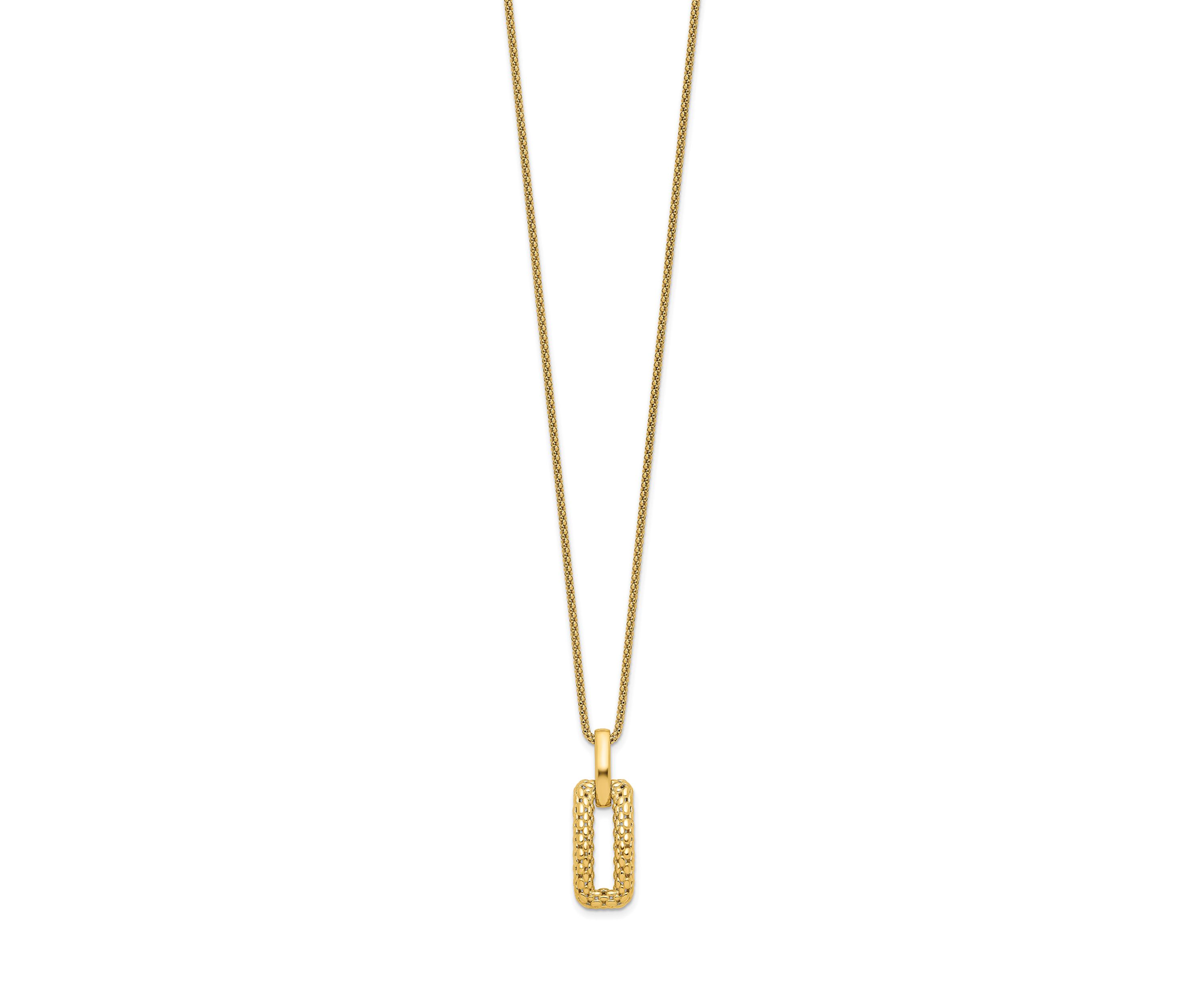 14K Yellow Gold Polished and Textured Fancy Necklace