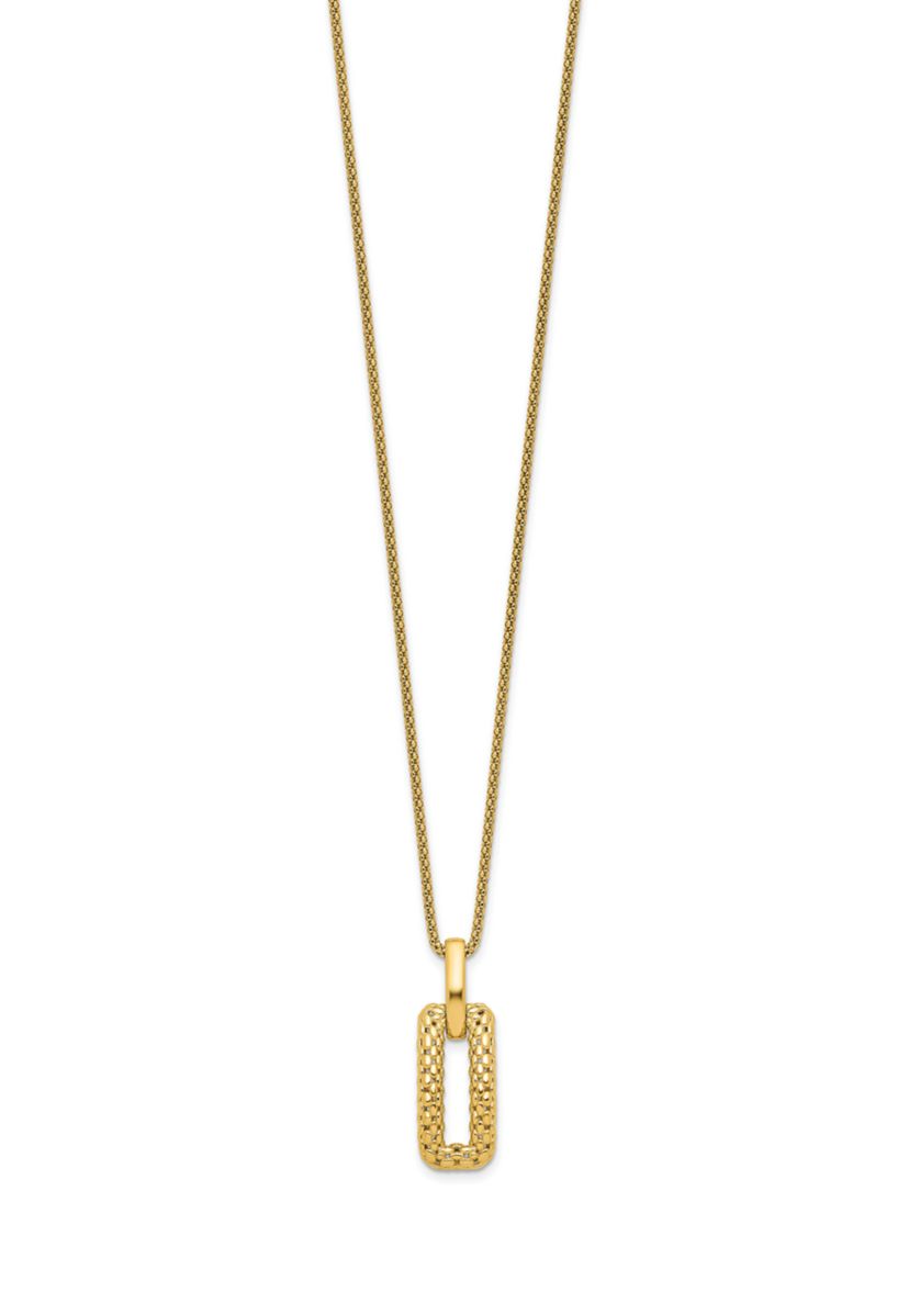 14K Yellow Gold Polished and Textured Fancy Necklace