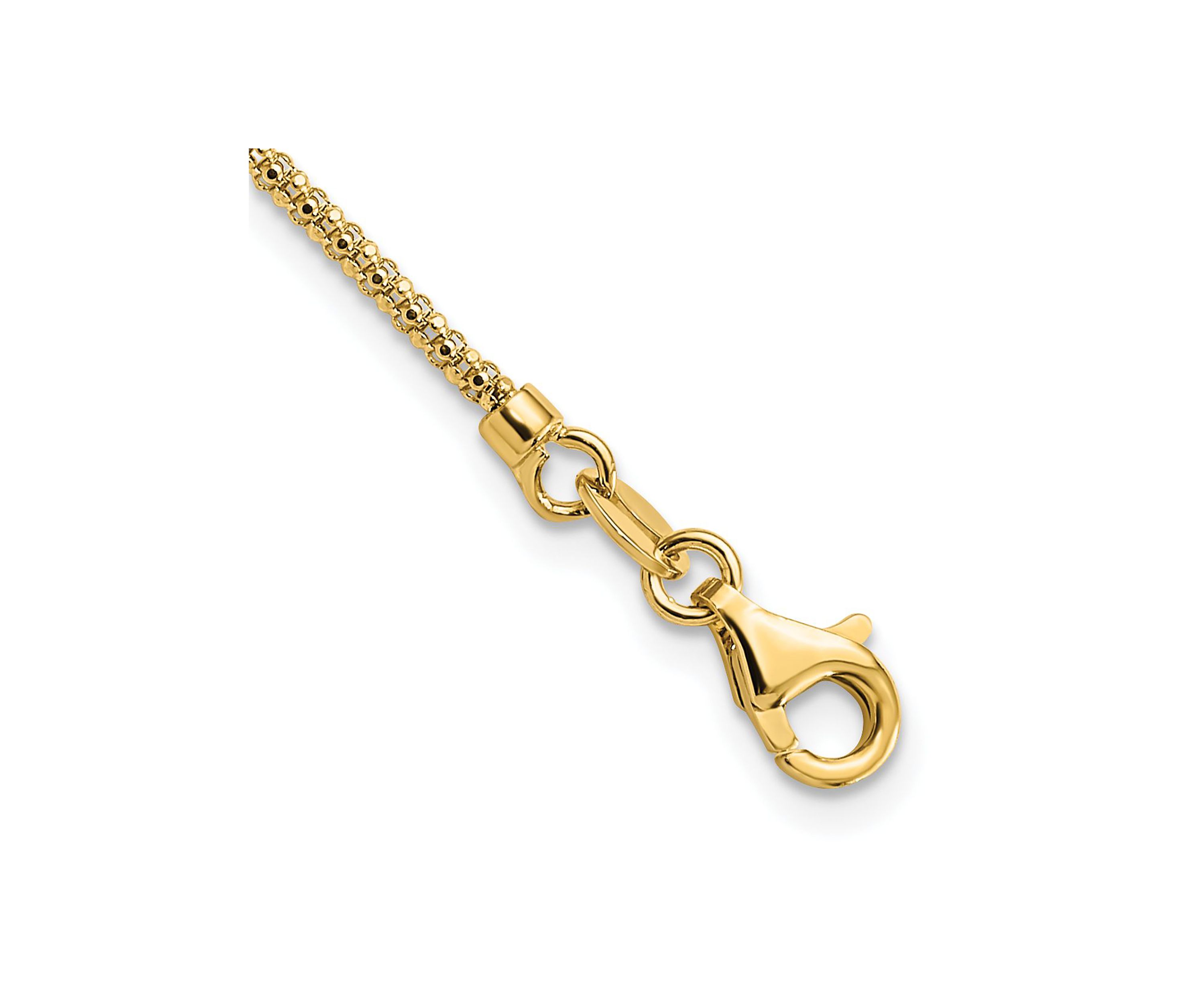 14K Yellow Gold Polished and Textured Fancy Necklace