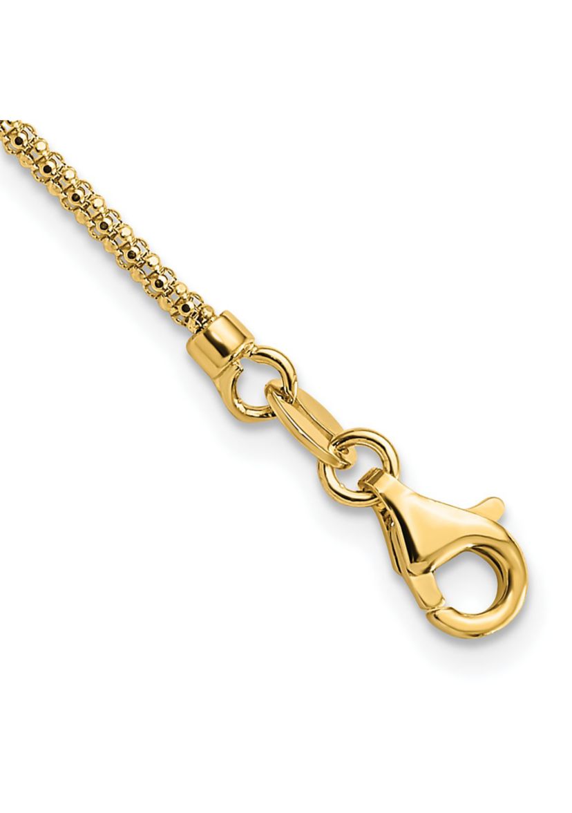 14K Yellow Gold Polished and Textured Fancy Necklace