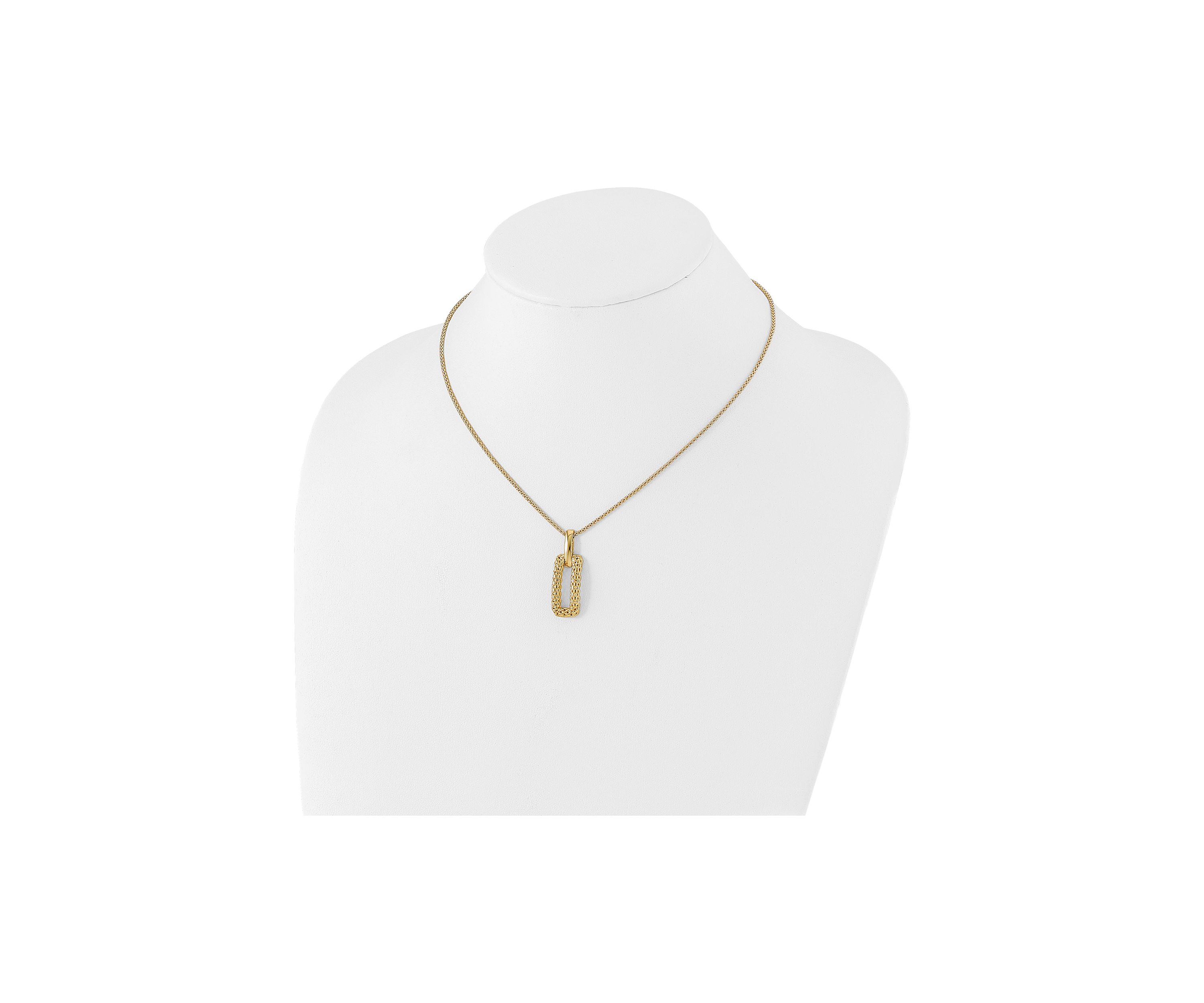 14K Yellow Gold Polished and Textured Fancy Necklace