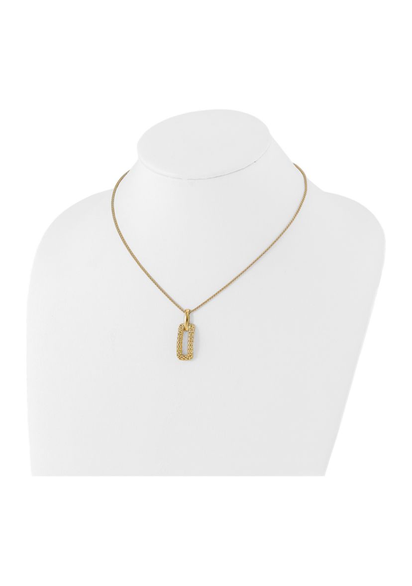 14K Yellow Gold Polished and Textured Fancy Necklace
