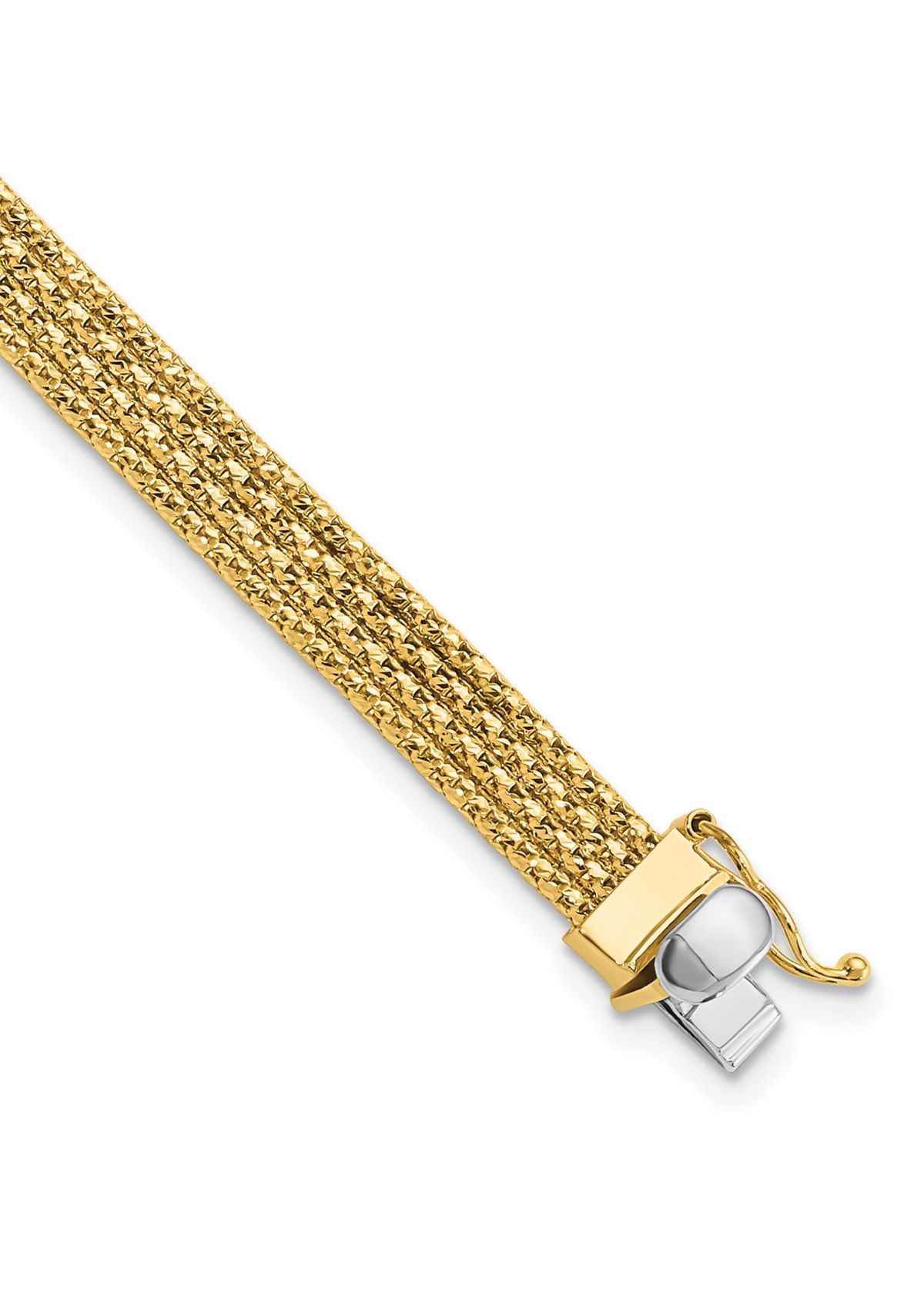 14K Yellow and White Gold Woven Bracelet