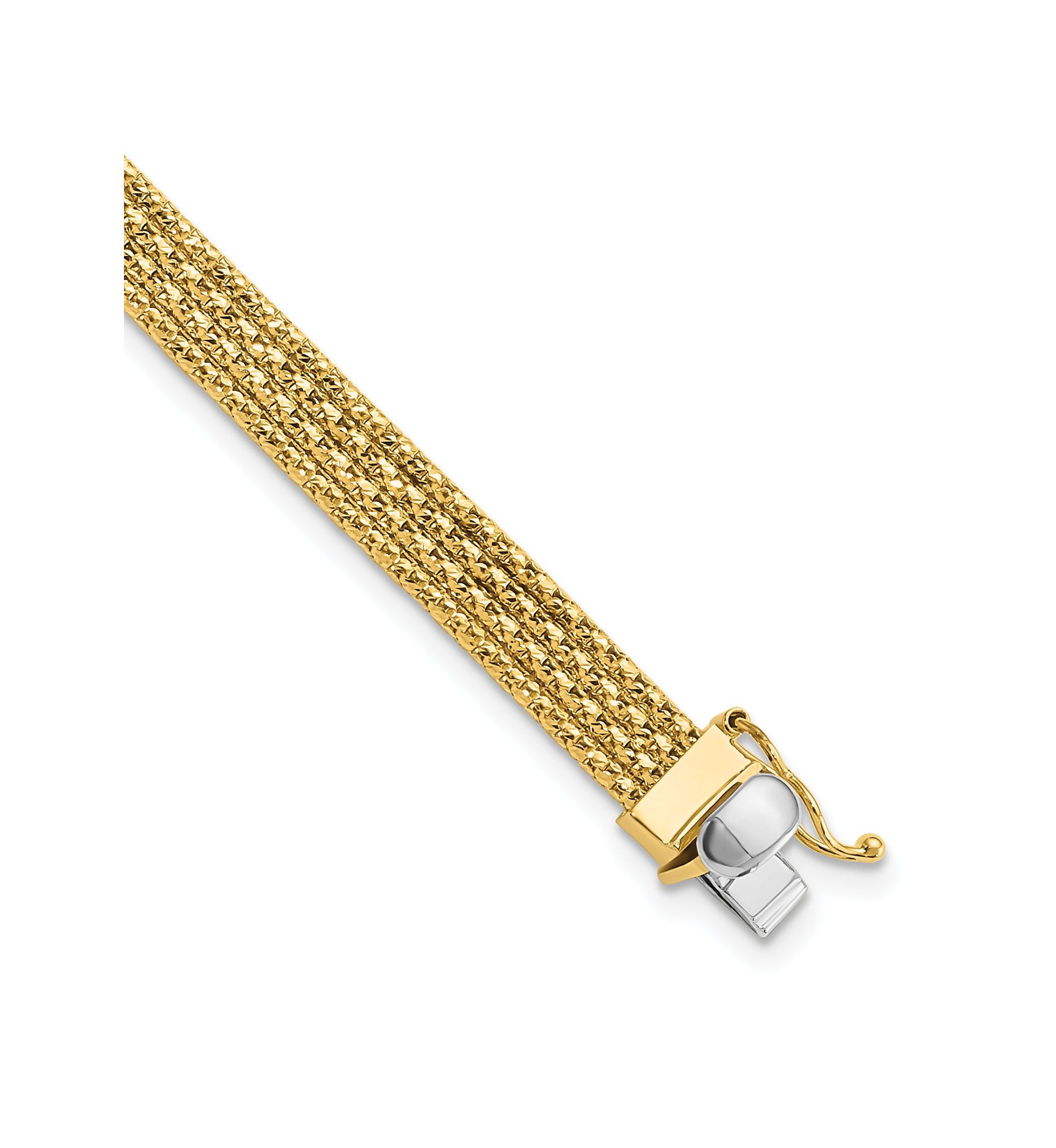 14K Yellow and White Gold Woven Bracelet