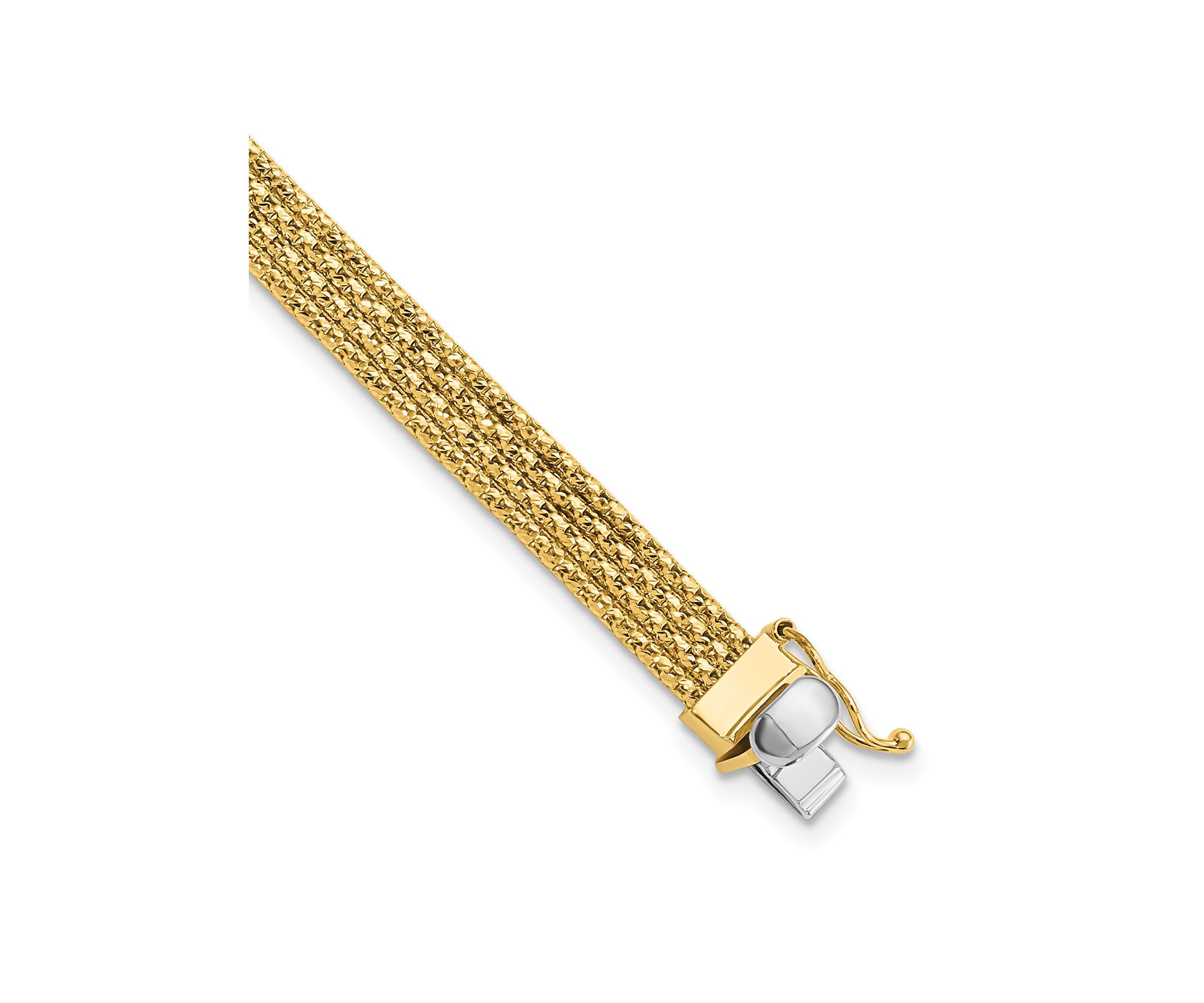 14K Yellow and White Gold Woven Bracelet