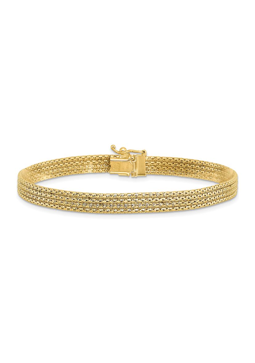 14K Yellow and White Gold Woven Bracelet