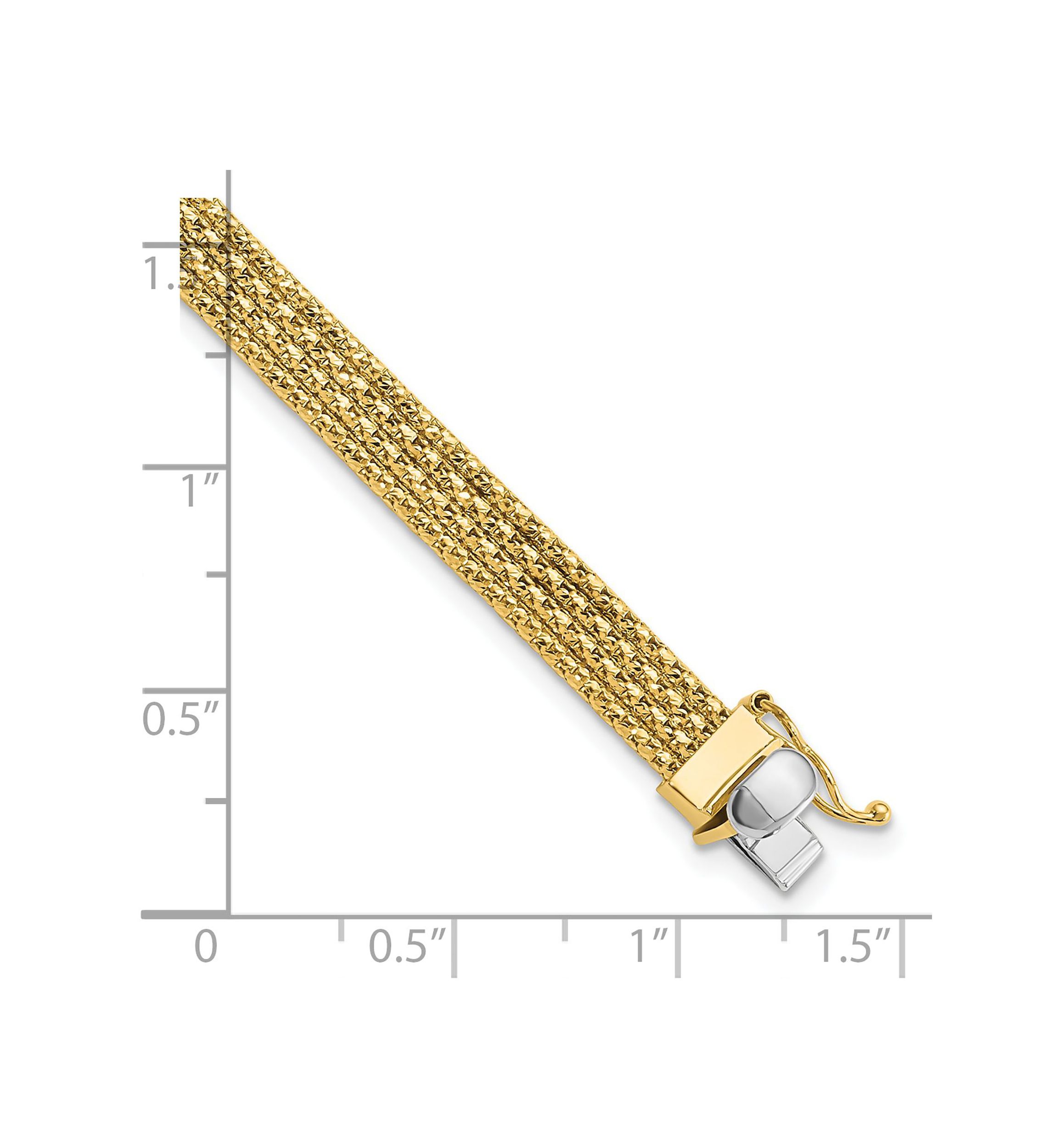 14K Yellow and White Gold Woven Bracelet