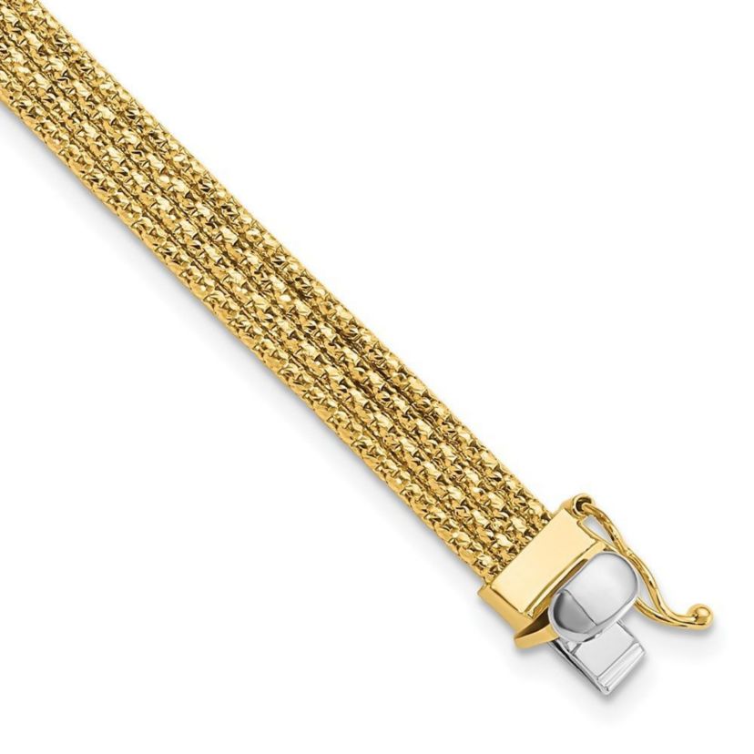 14K Yellow and White Gold Woven Bracelet