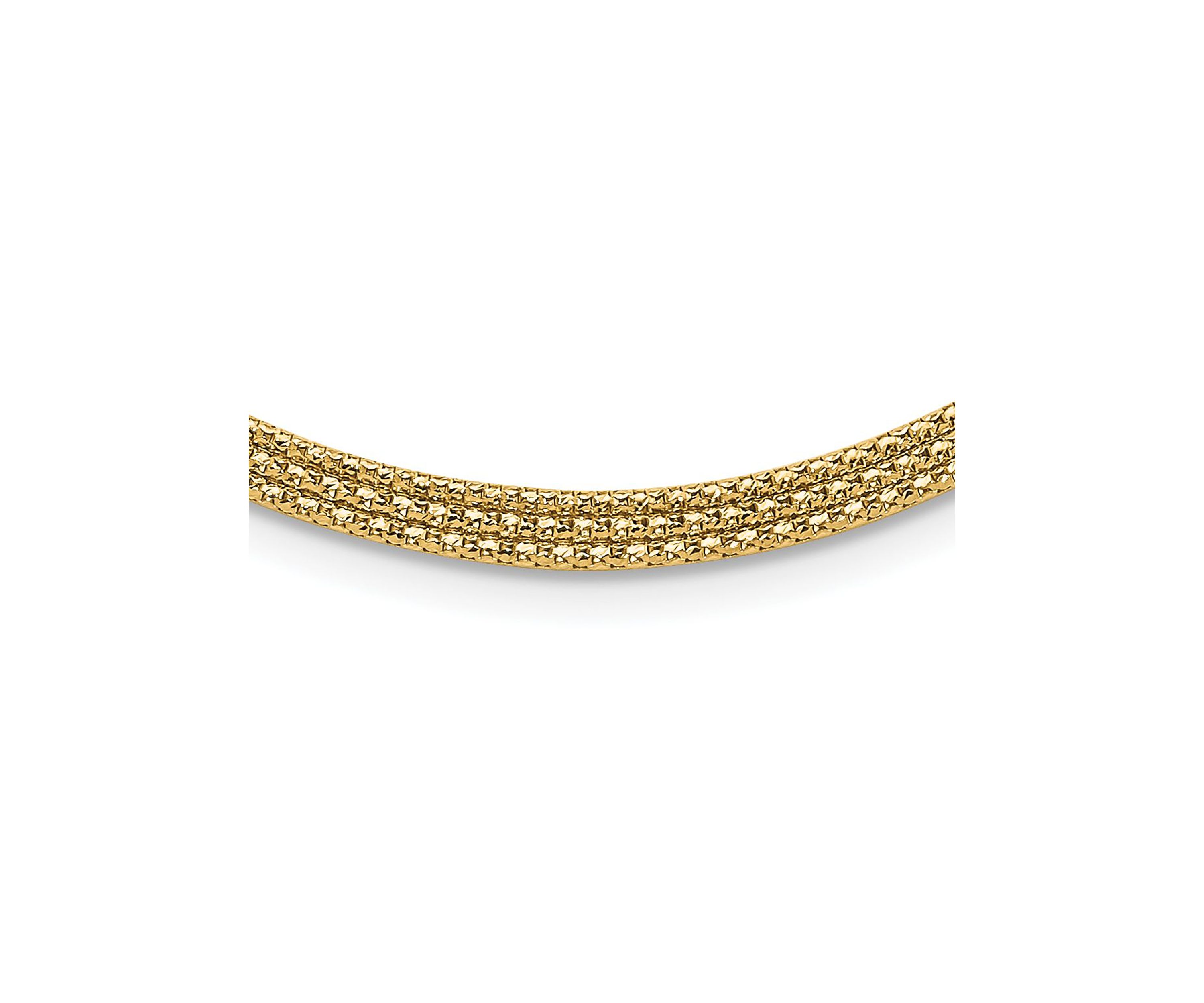 14K Yellow Gold with Diamond-cut Accent and 2-inch Extension Woven Necklace