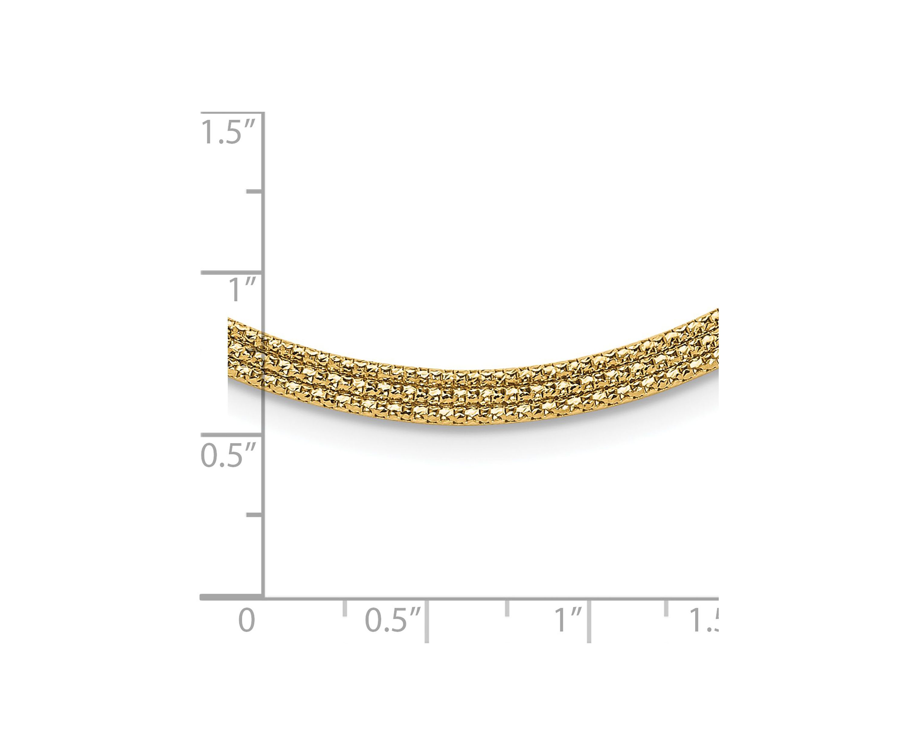 14K Yellow Gold with Diamond-cut Accent and 2-inch Extension Woven Necklace