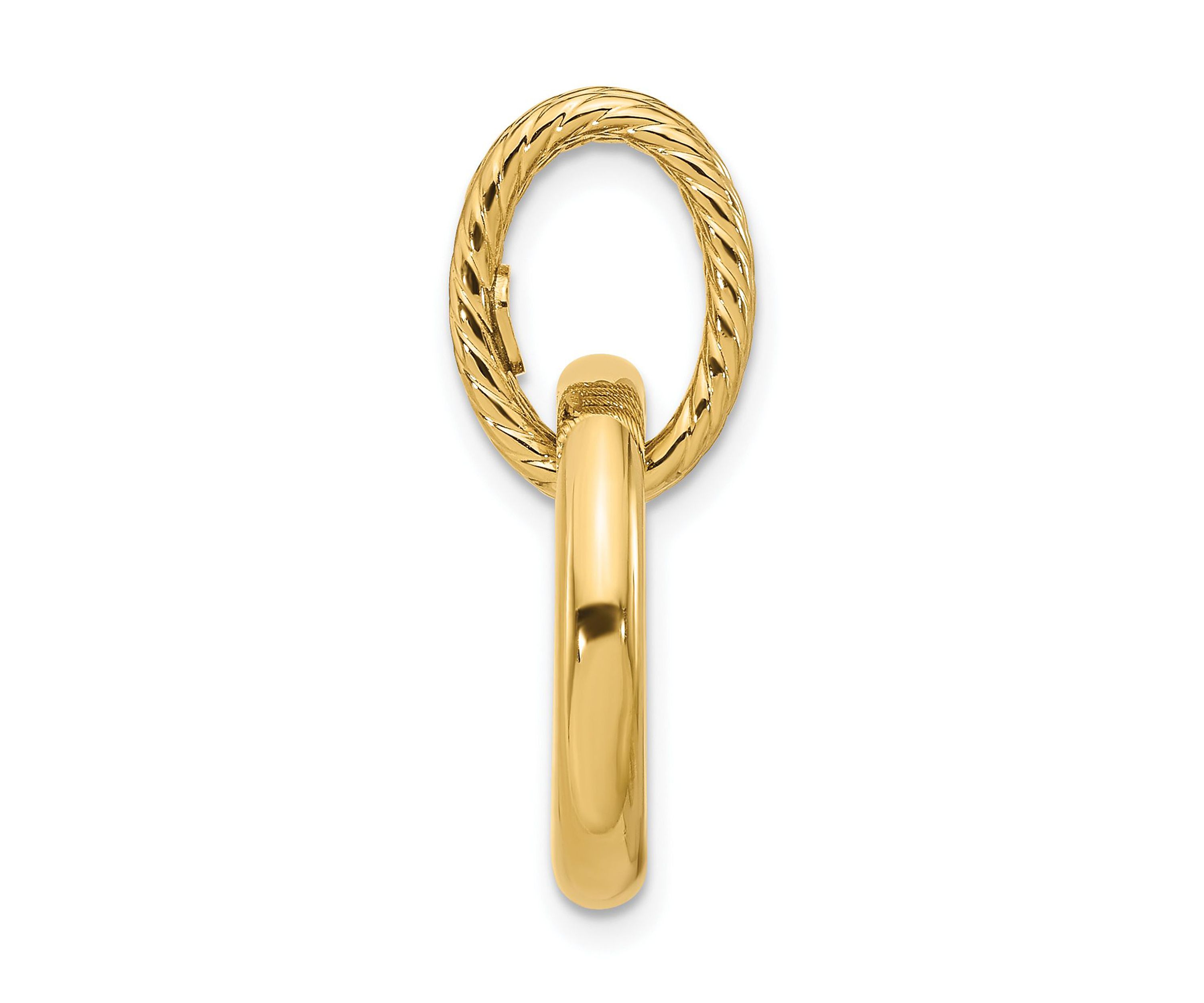 14K Yellow Gold Polished and Textured Circle Pendant