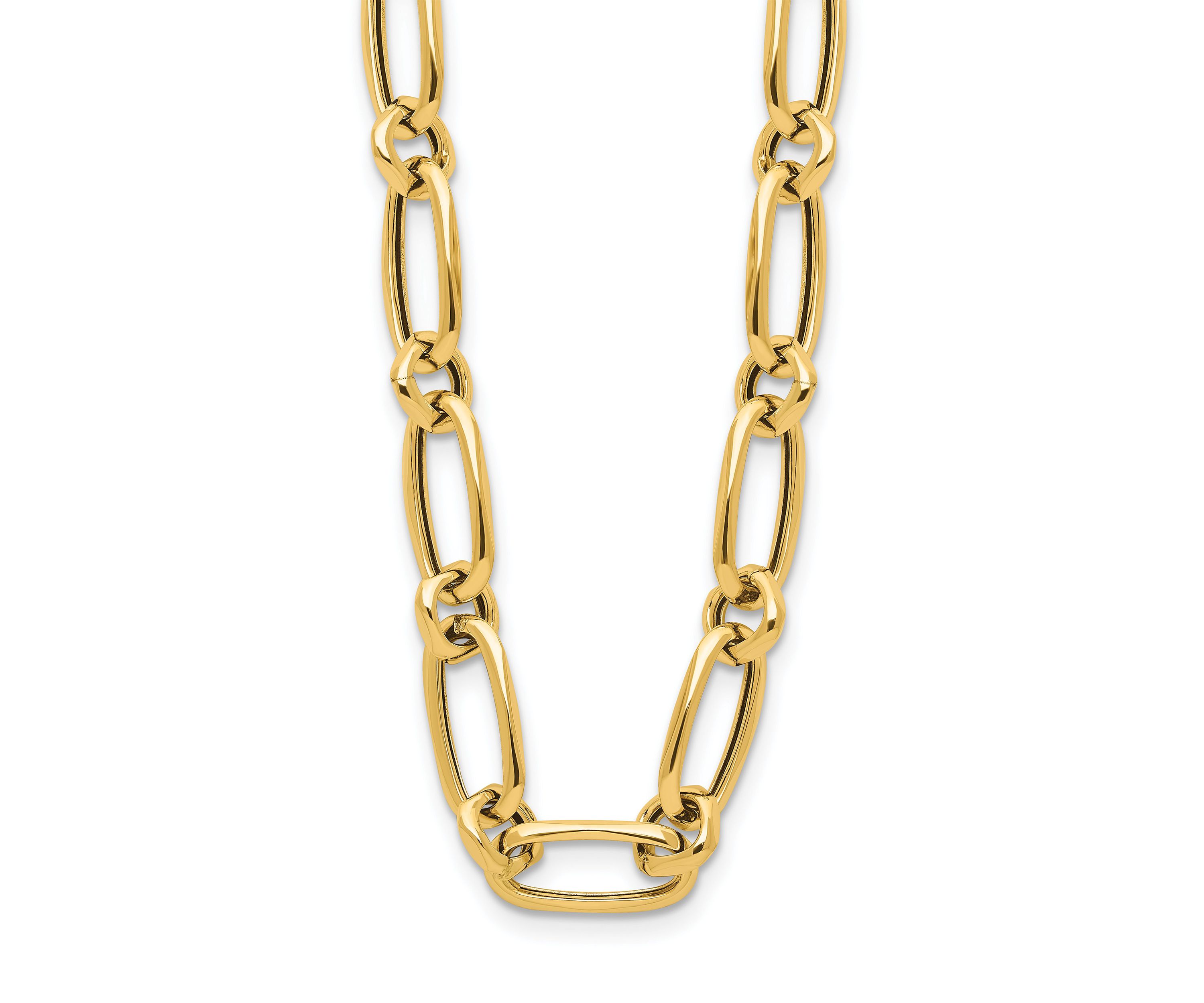 14K Yellow Gold Polished Fancy Link Necklace
