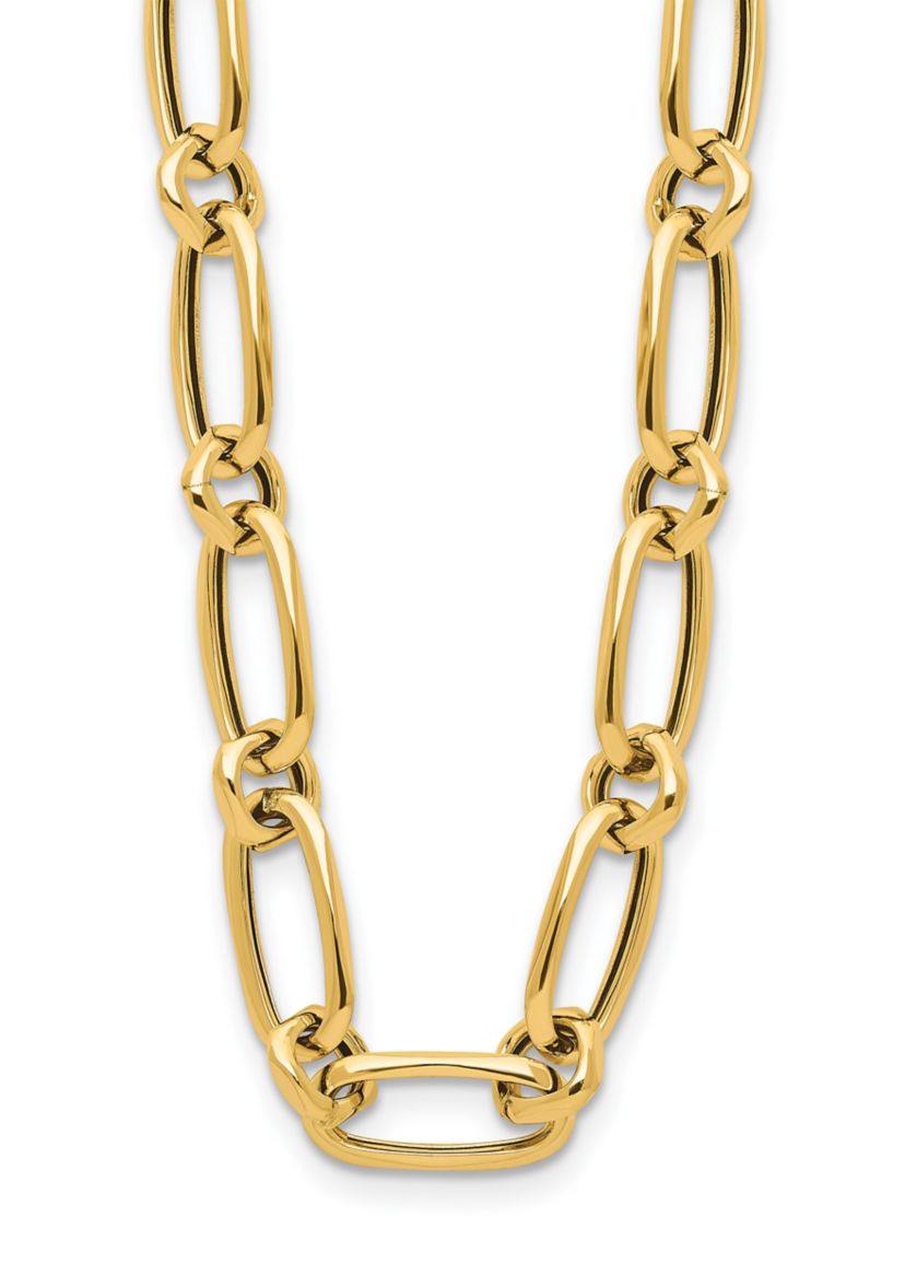 14K Yellow Gold Polished Fancy Link Necklace