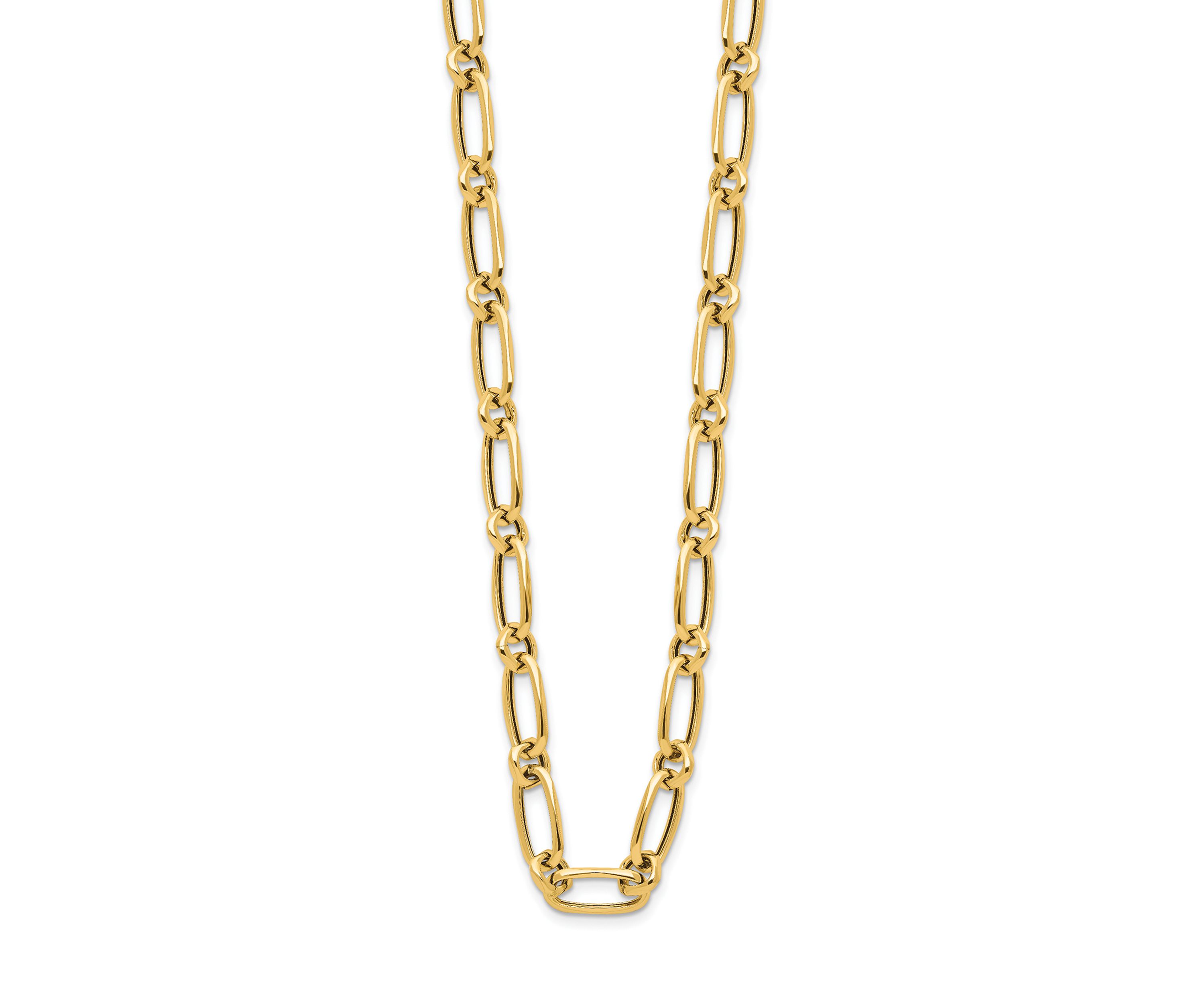 14K Yellow Gold Polished Fancy Link Necklace