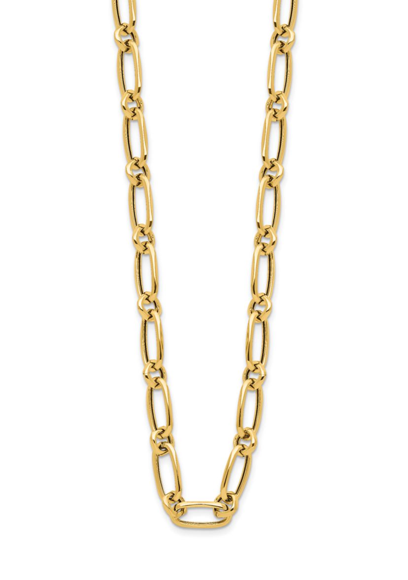 14K Yellow Gold Polished Fancy Link Necklace
