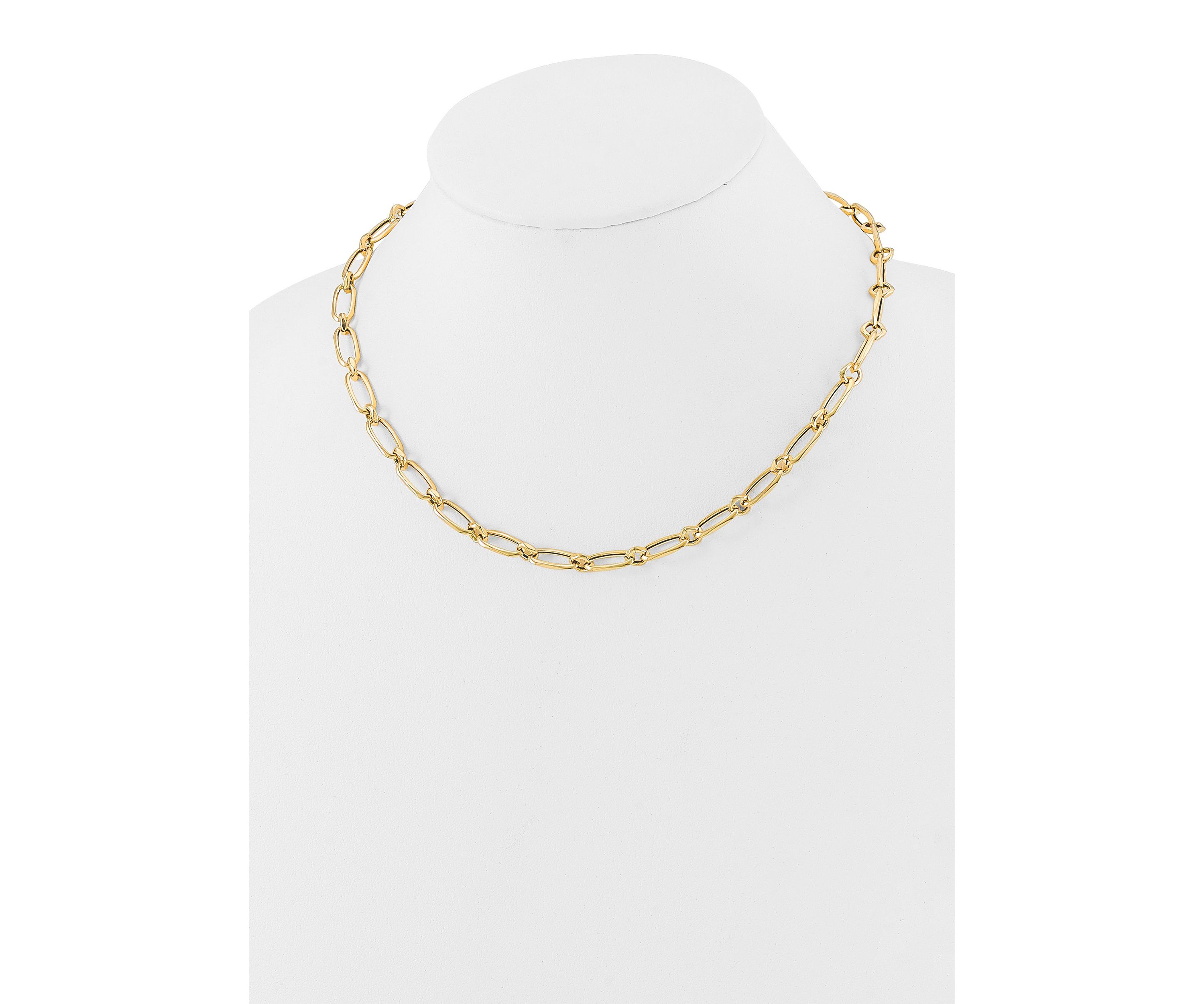 14K Yellow Gold Polished Fancy Link Necklace