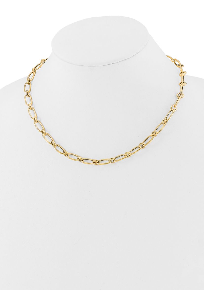 14K Yellow Gold Polished Fancy Link Necklace