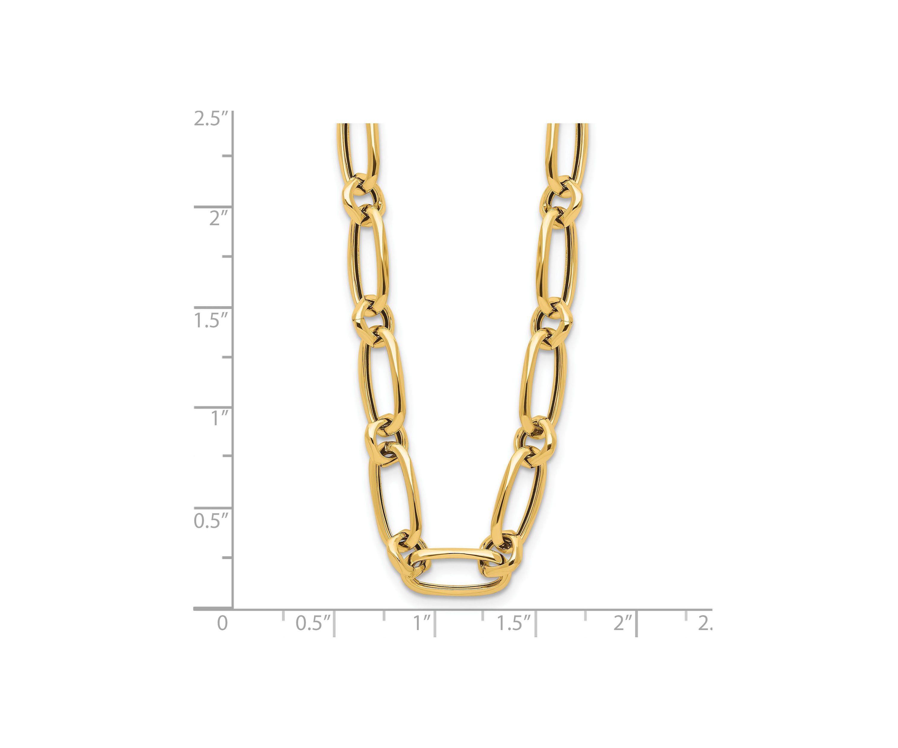 14K Yellow Gold Polished Fancy Link Necklace