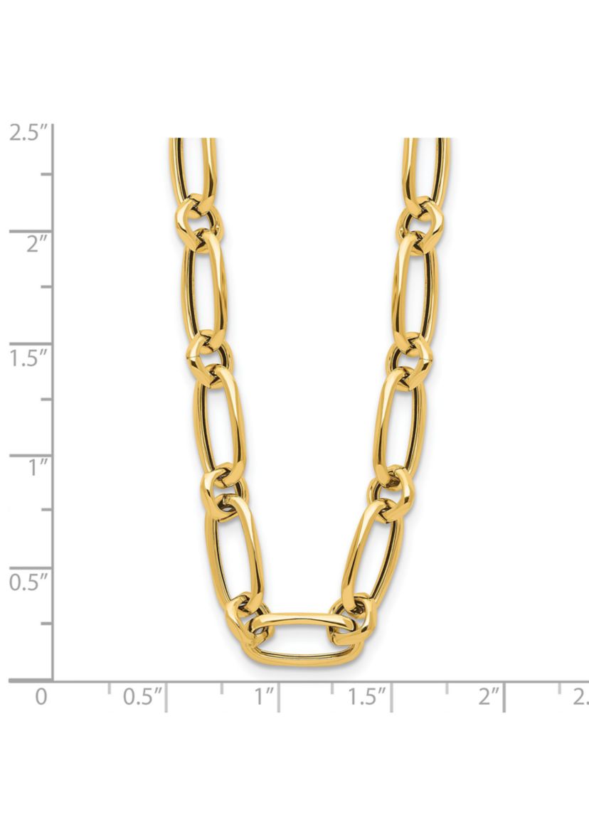 14K Yellow Gold Polished Fancy Link Necklace