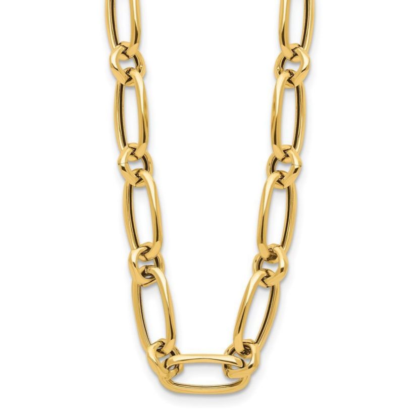 14K Yellow Gold Polished Fancy Link Necklace