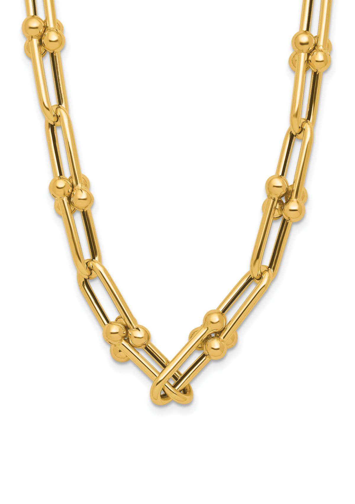 14K Yellow Gold Polished Fancy Link Necklace