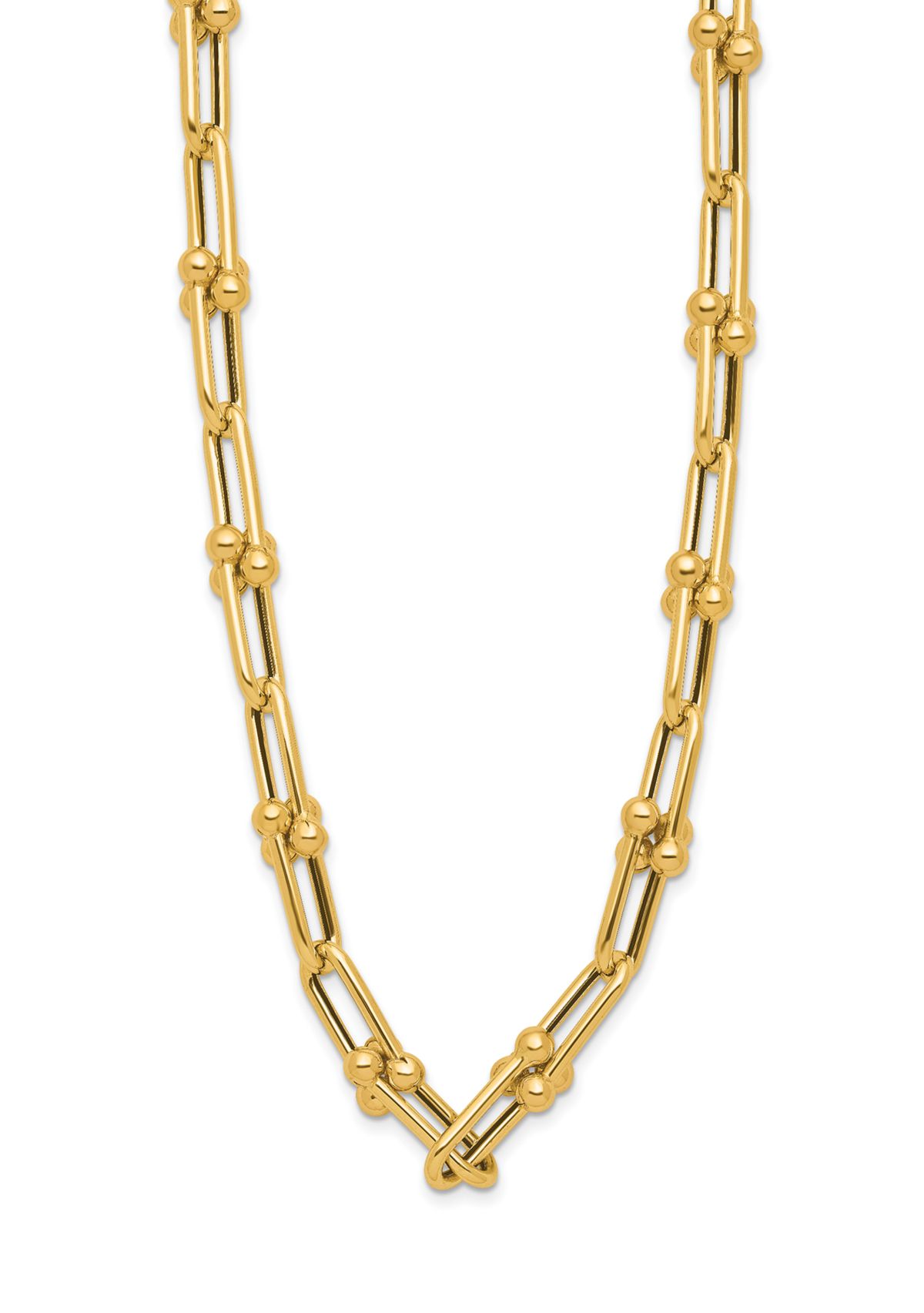 14K Yellow Gold Polished Fancy Link Necklace