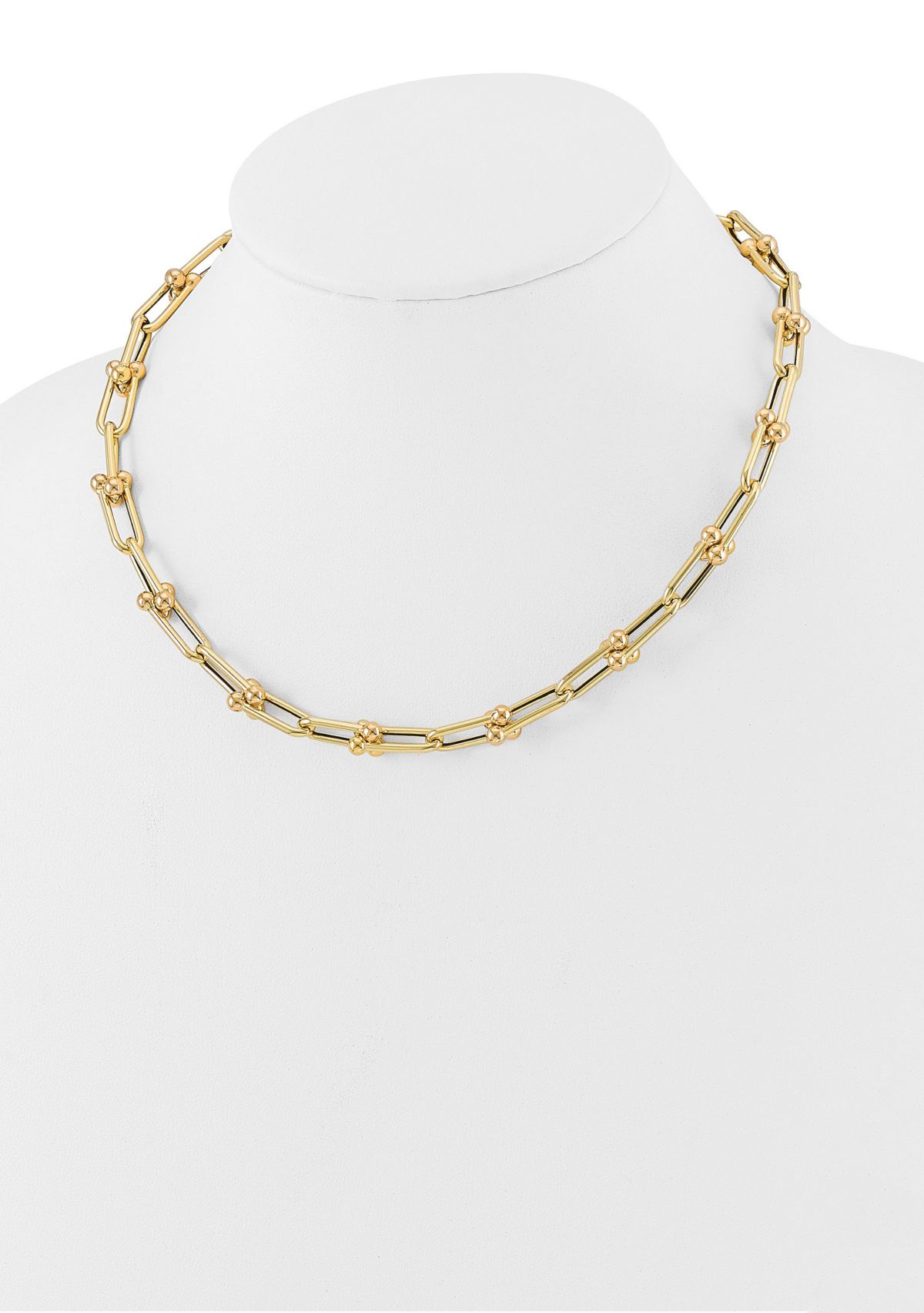 14K Yellow Gold Polished Fancy Link Necklace