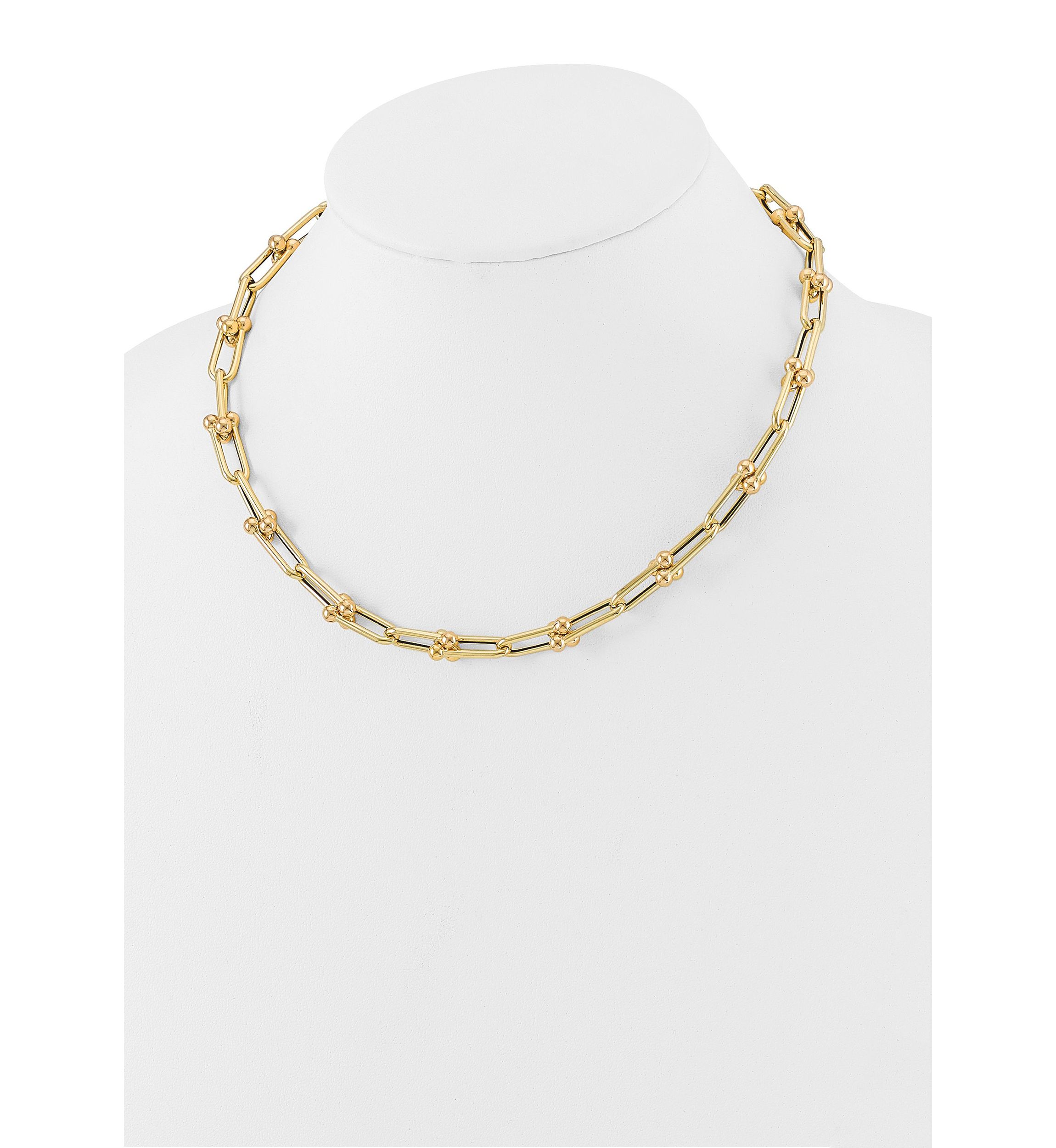 14K Yellow Gold Polished Fancy Link Necklace