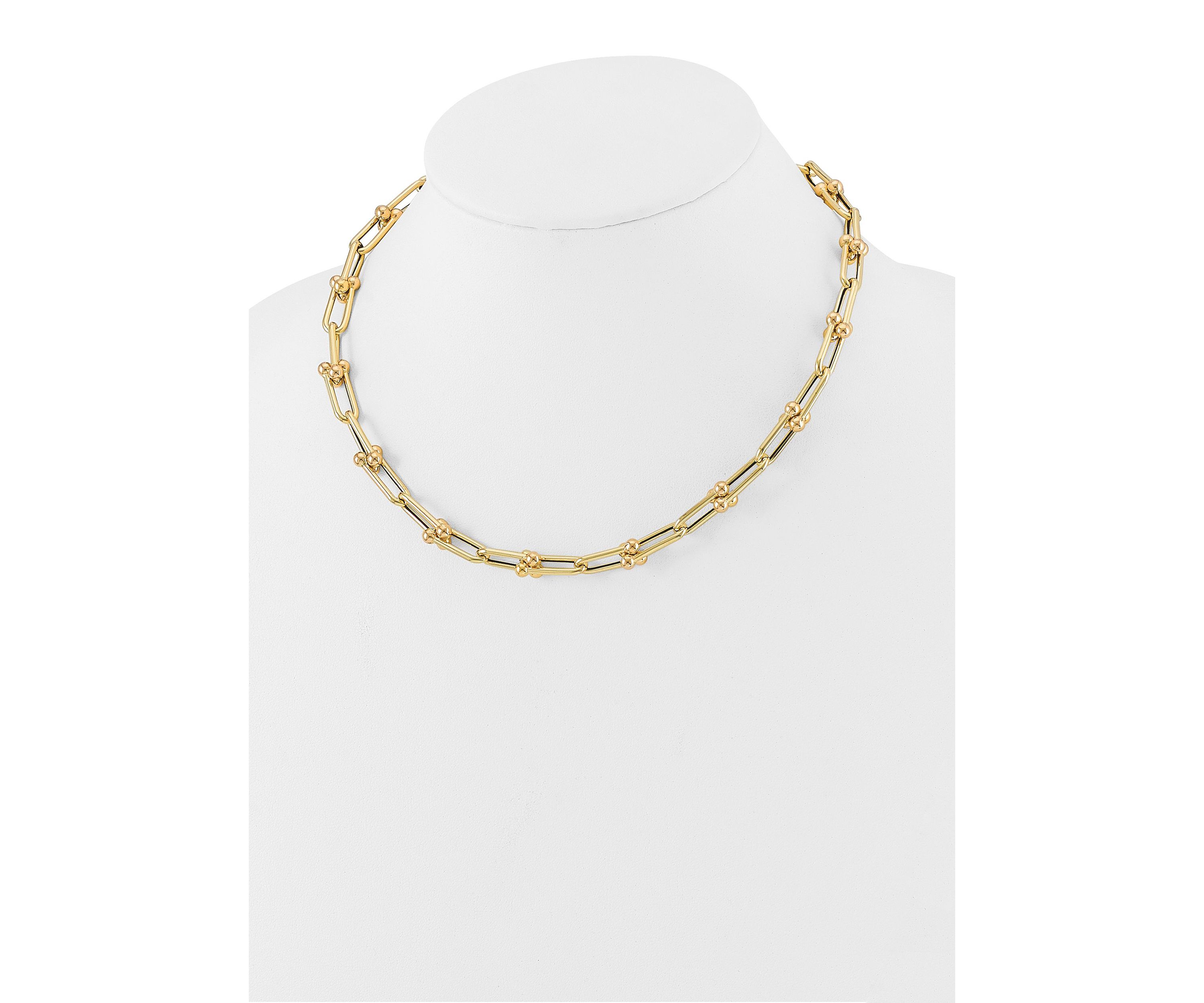 14K Yellow Gold Polished Fancy Link Necklace