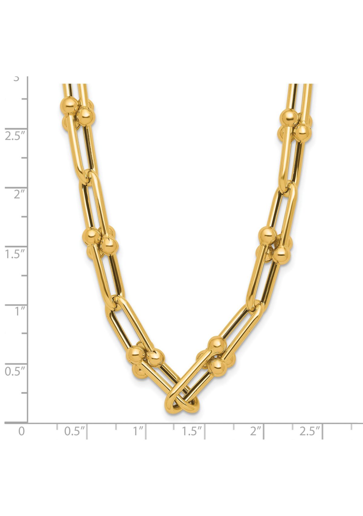 14K Yellow Gold Polished Fancy Link Necklace