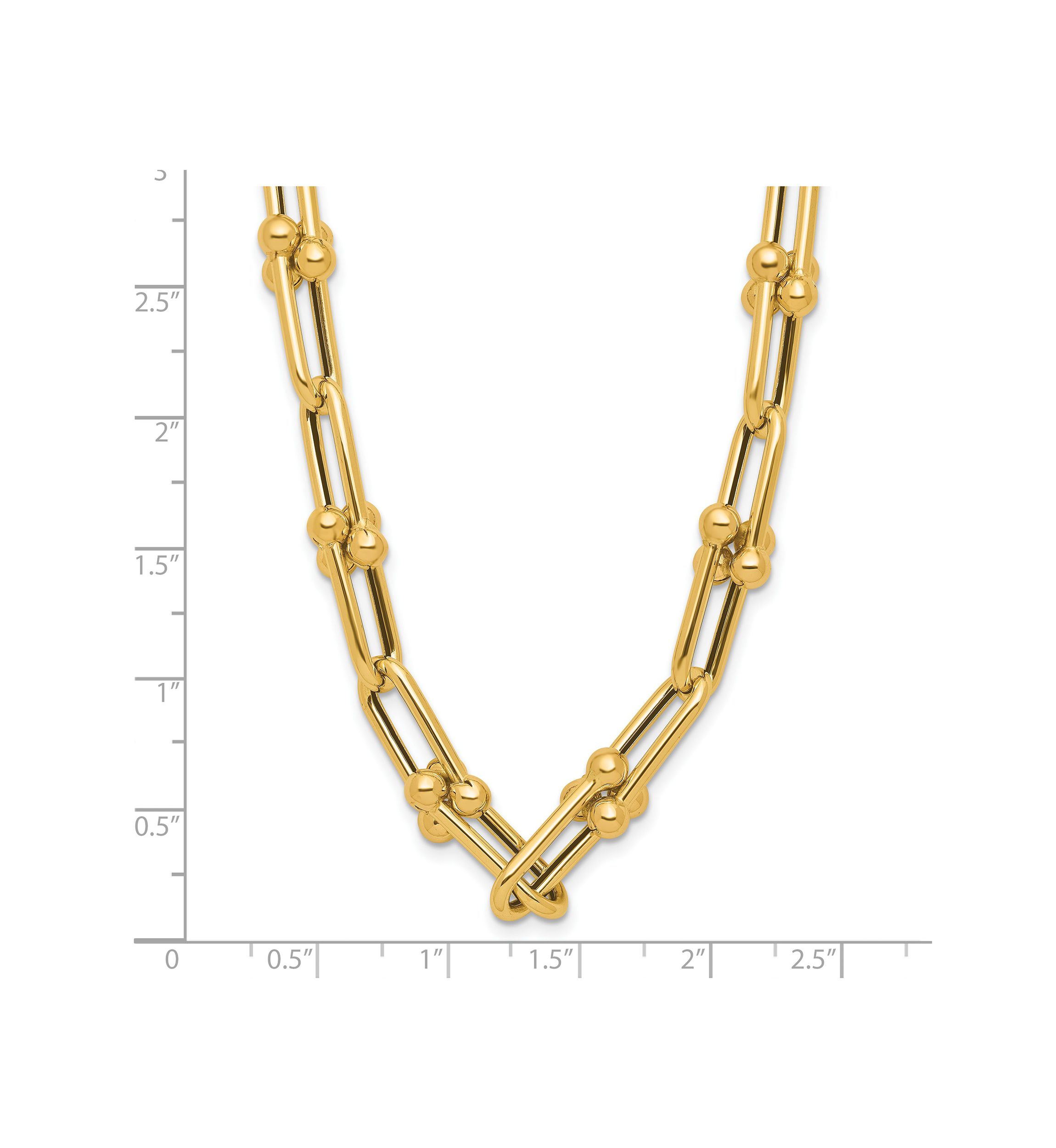 14K Yellow Gold Polished Fancy Link Necklace