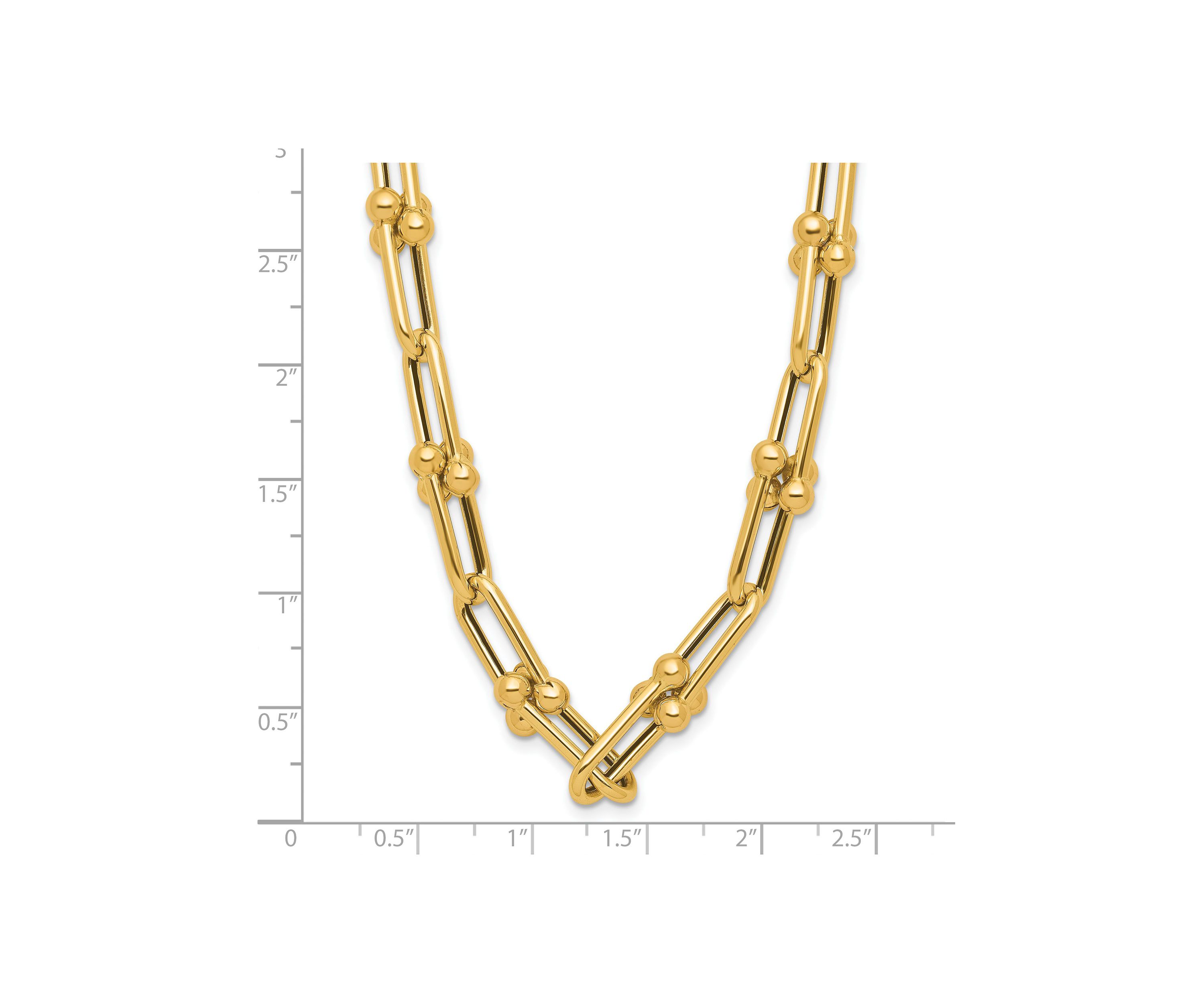 14K Yellow Gold Polished Fancy Link Necklace