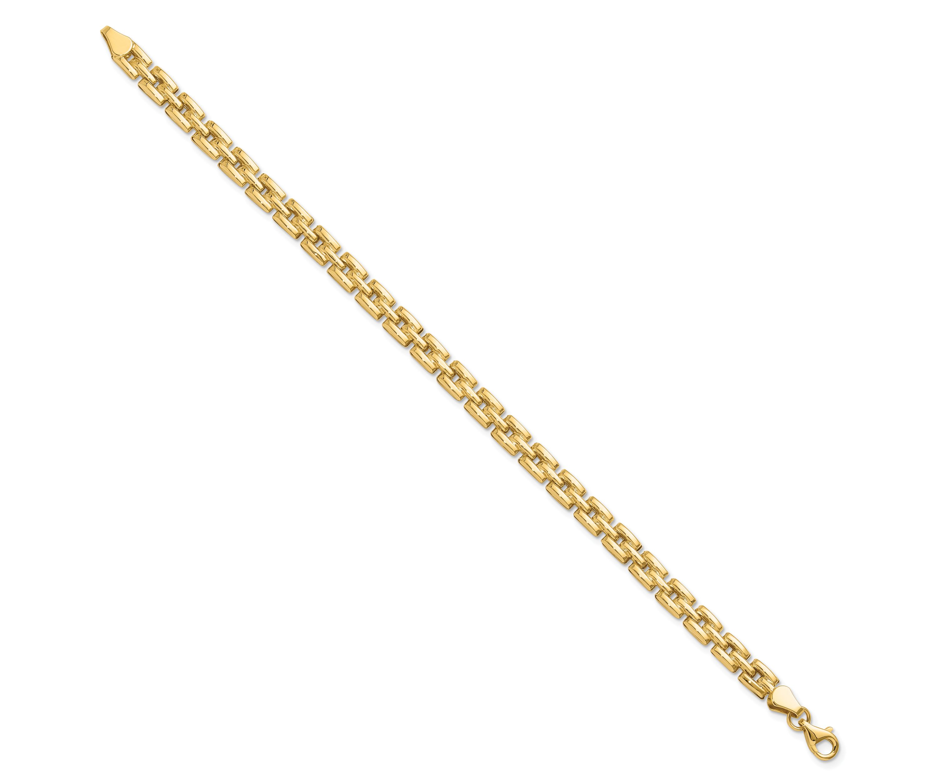 14K Yellow Gold Polished Fancy Link Bracelet