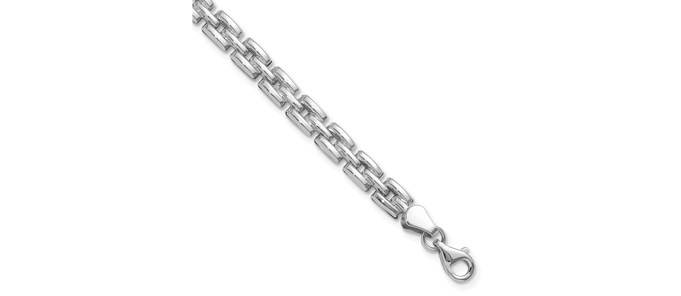 14K White Gold Polished Fancy Link Bracelet