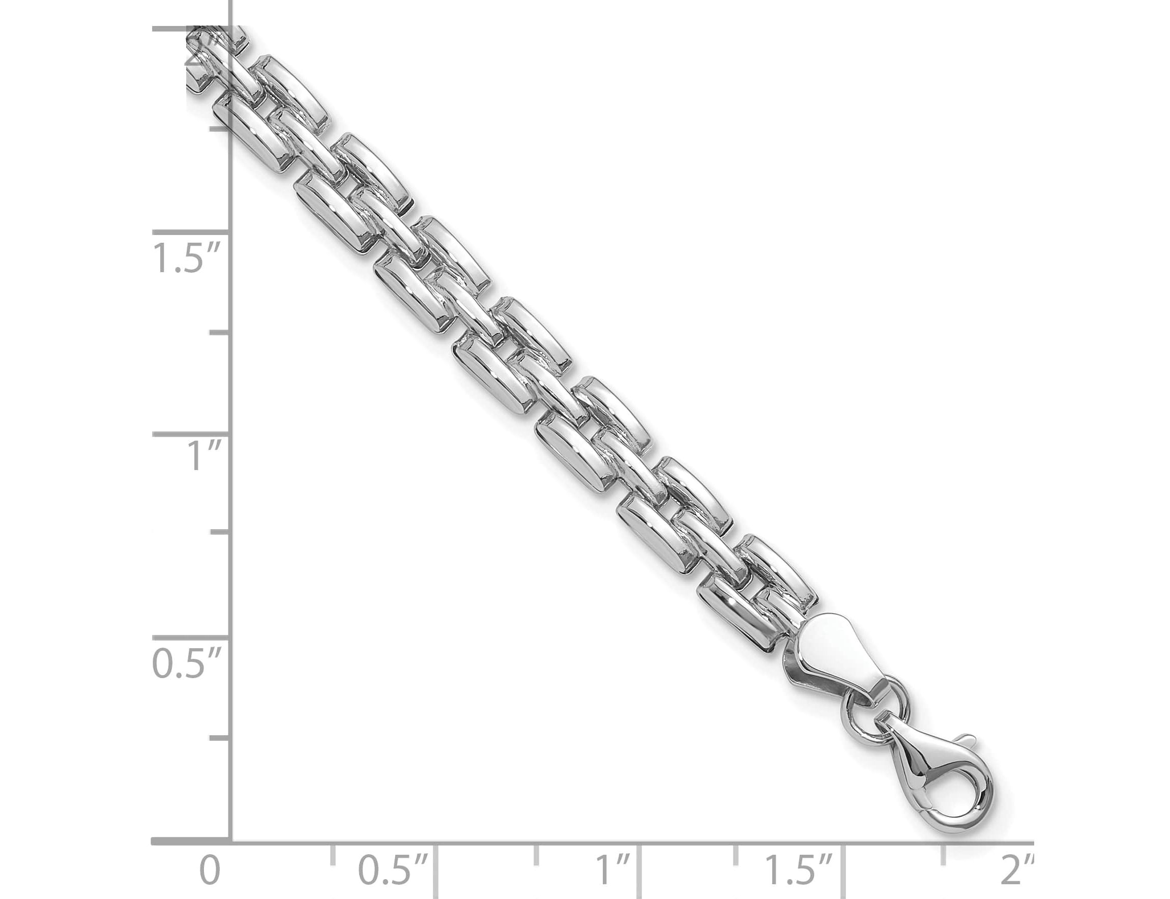 14K White Gold Polished Fancy Link Bracelet