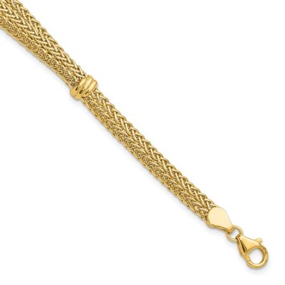 Belk & Co 14K Yellow Gold Polished and Textured Fancy Bracelet
