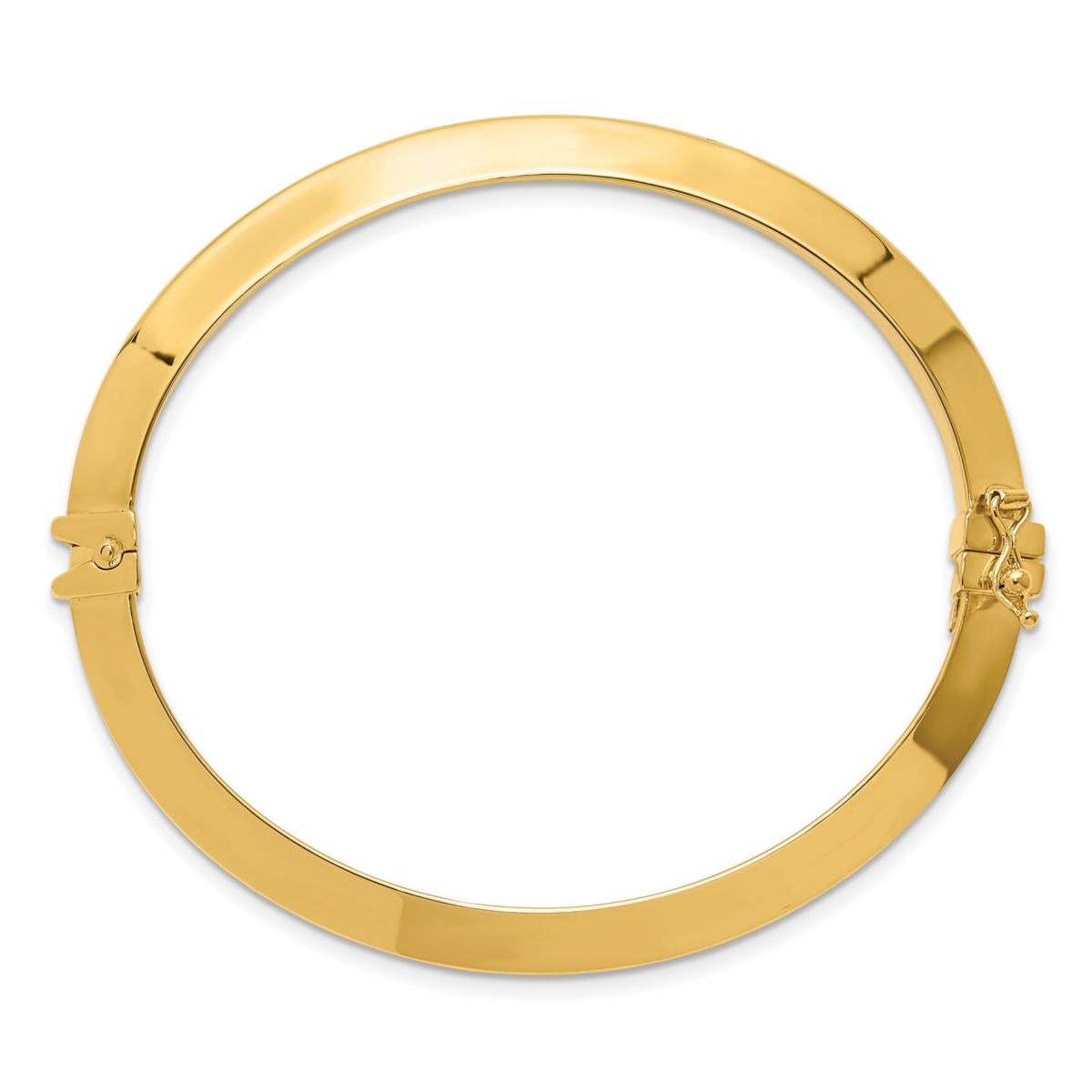 14K Yellow Gold Polished Hinged Bangle