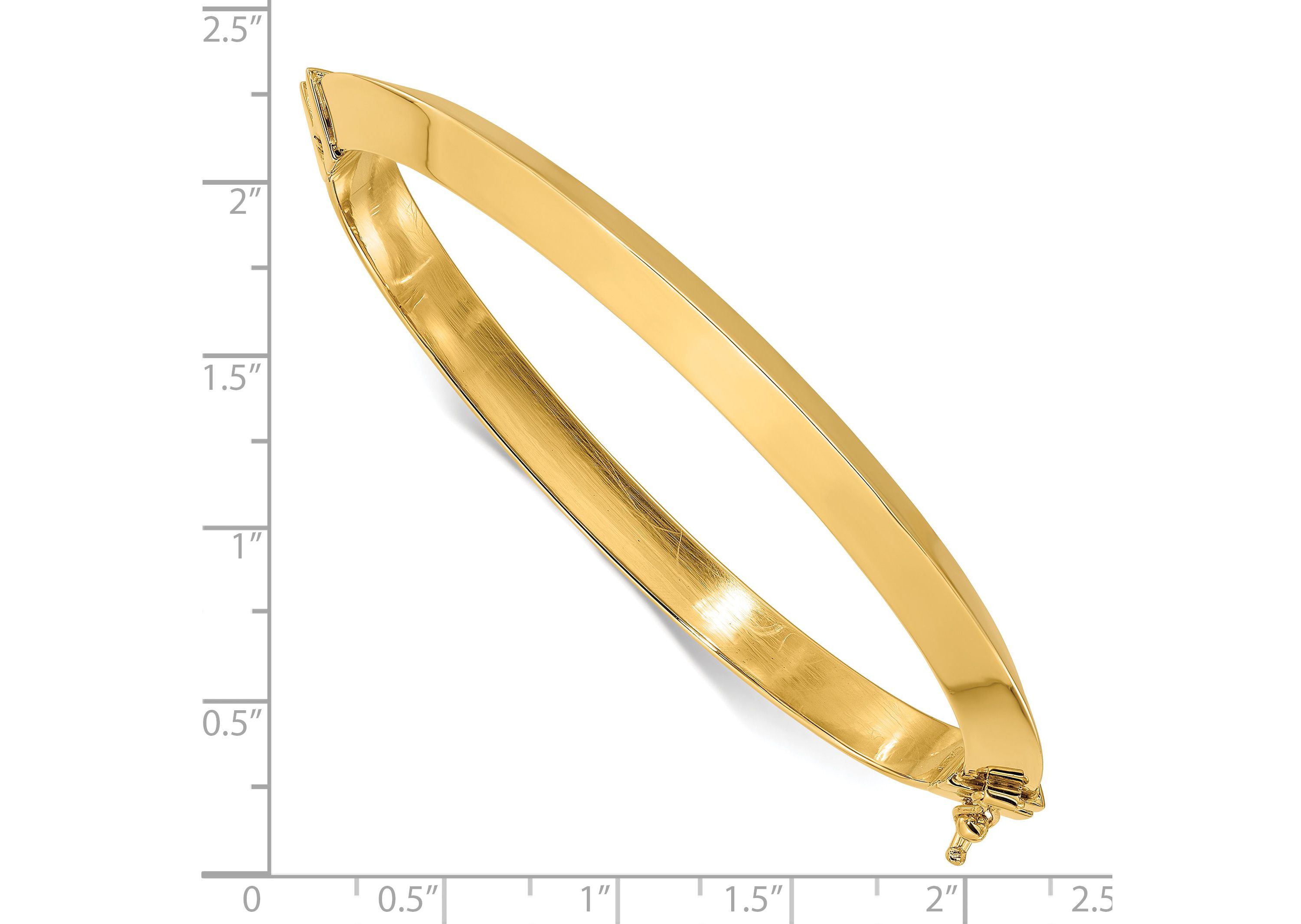 14K Yellow Gold Polished Hinged Bangle
