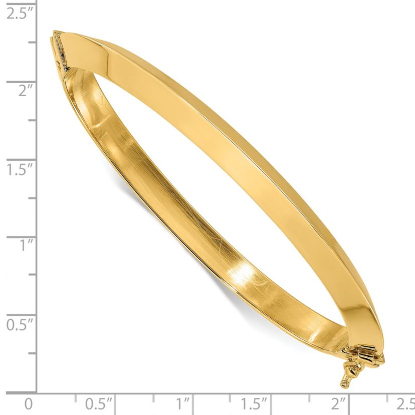 14K Yellow Gold Polished Hinged Bangle