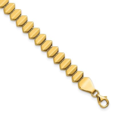 Belk & Co Men's 14K Yellow Gold Polished Fancy Geometric Link Bracelet, 7.5 in