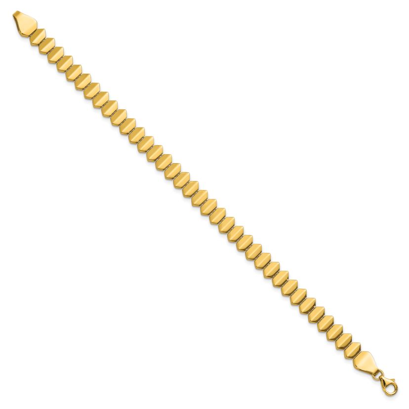 14K Yellow Gold Polished Fancy Geometric Link Bracelet