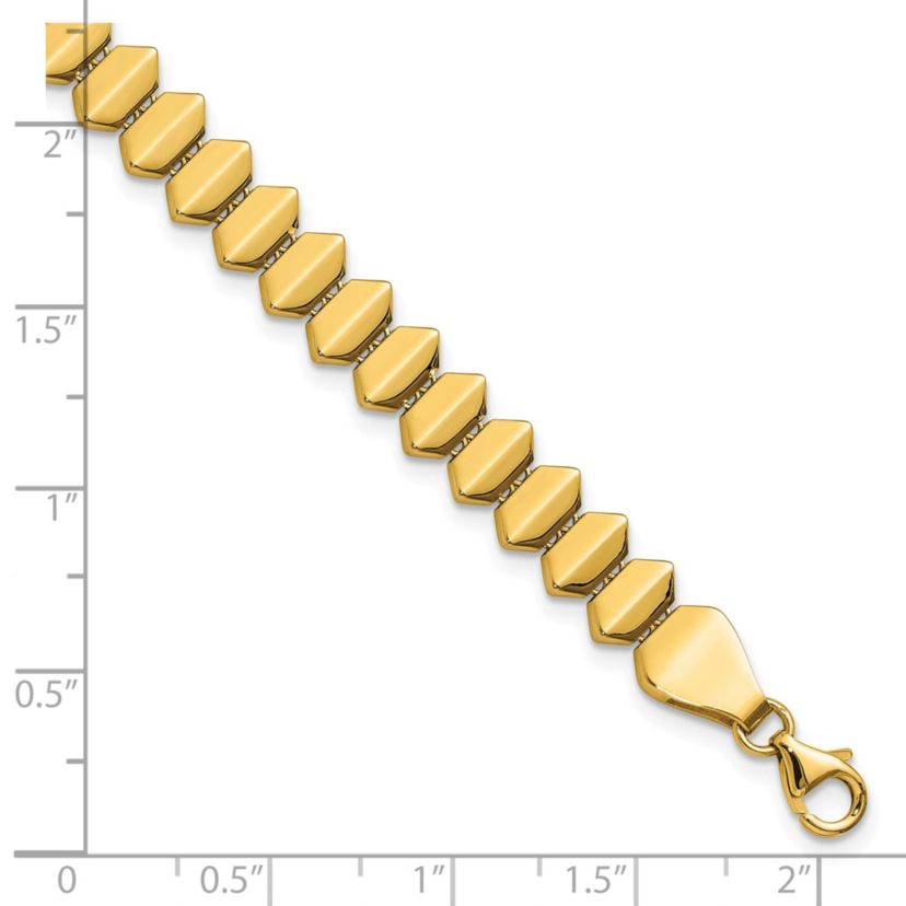 14K Yellow Gold Polished Fancy Geometric Link Bracelet